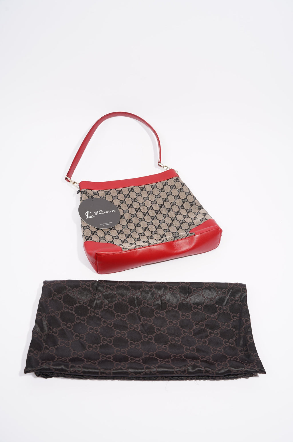 Gucci Womens GG Canvas Shoulder Bag Supreme / Red