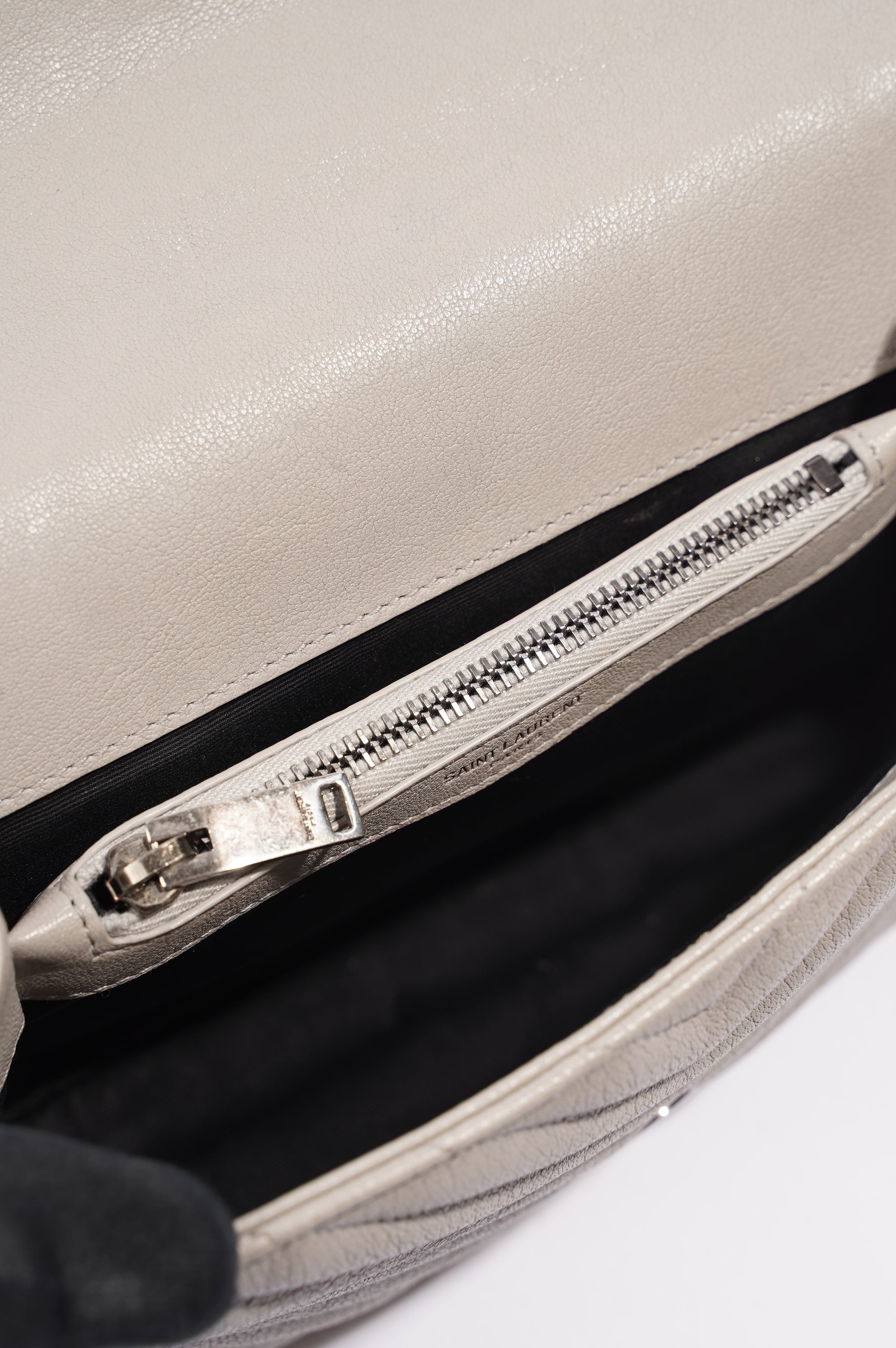 Saint Laurent Womens College Chain Bag Grey Medium