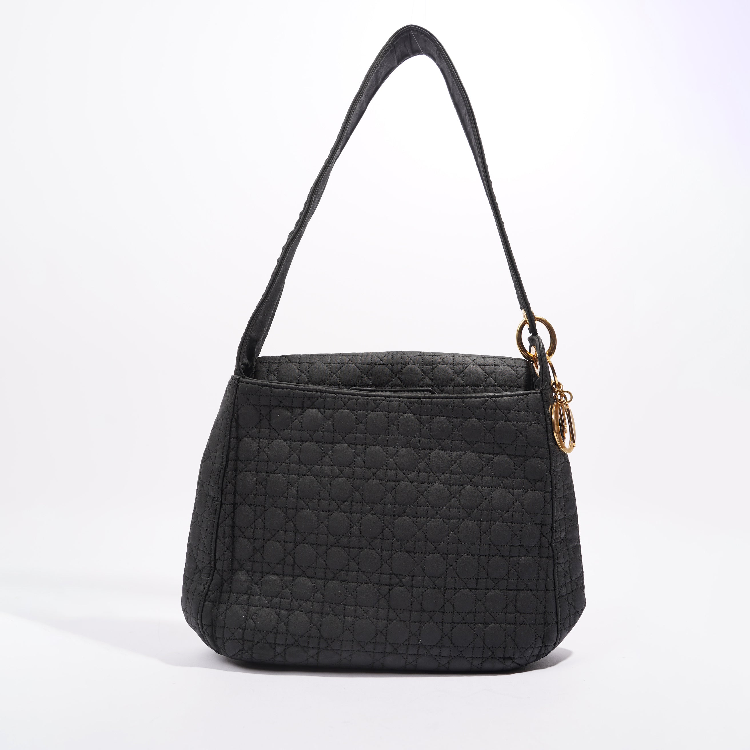 Christian Dior Womens Vintage Cannage Black Nylon