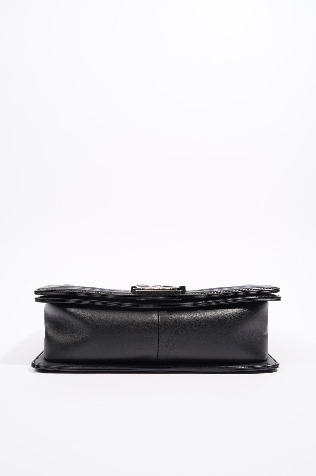 Chanel Womens Lambskin Boy Bag Black Medium