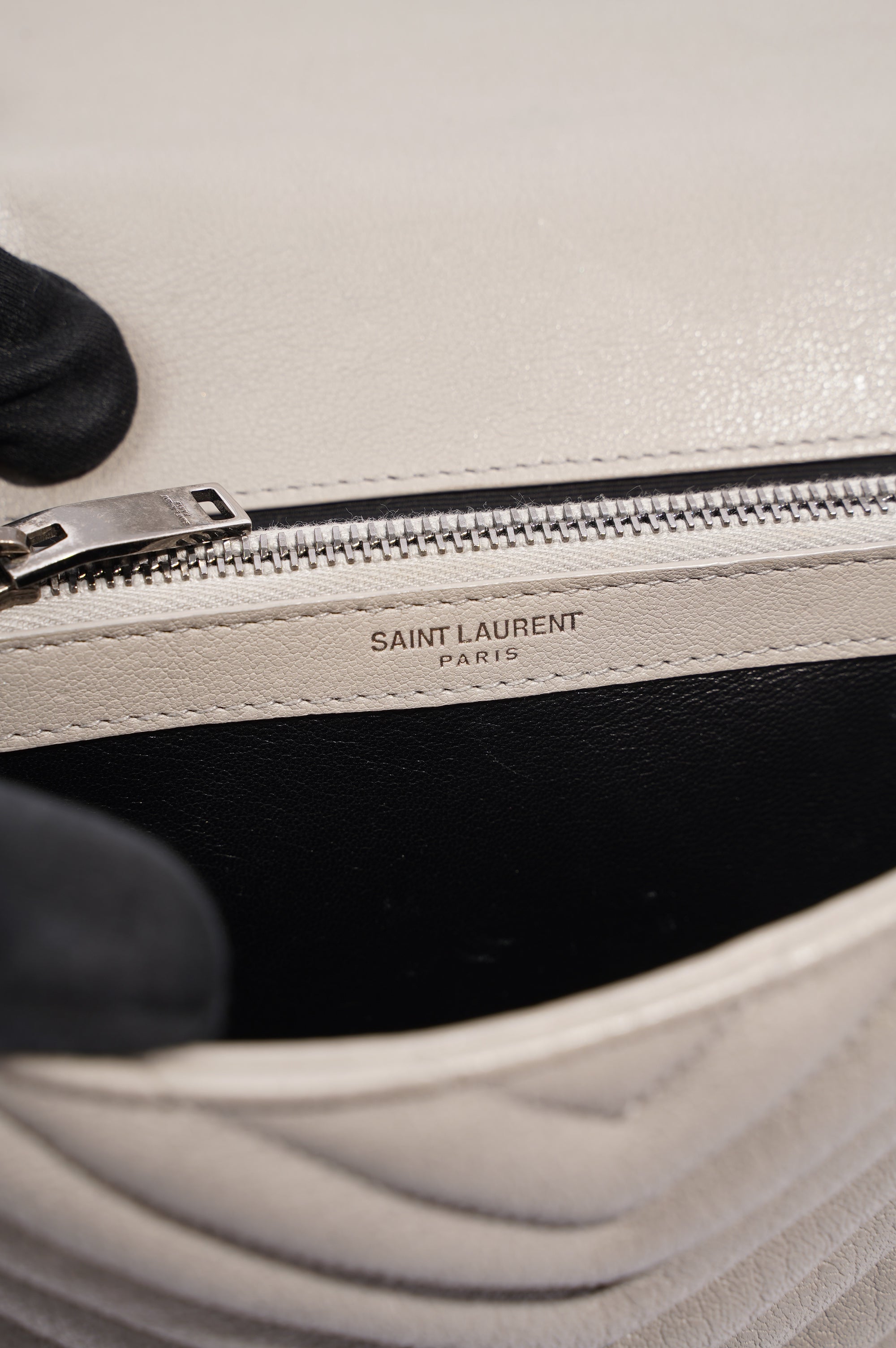 Saint Laurent Womens College Chain Bag Grey Medium