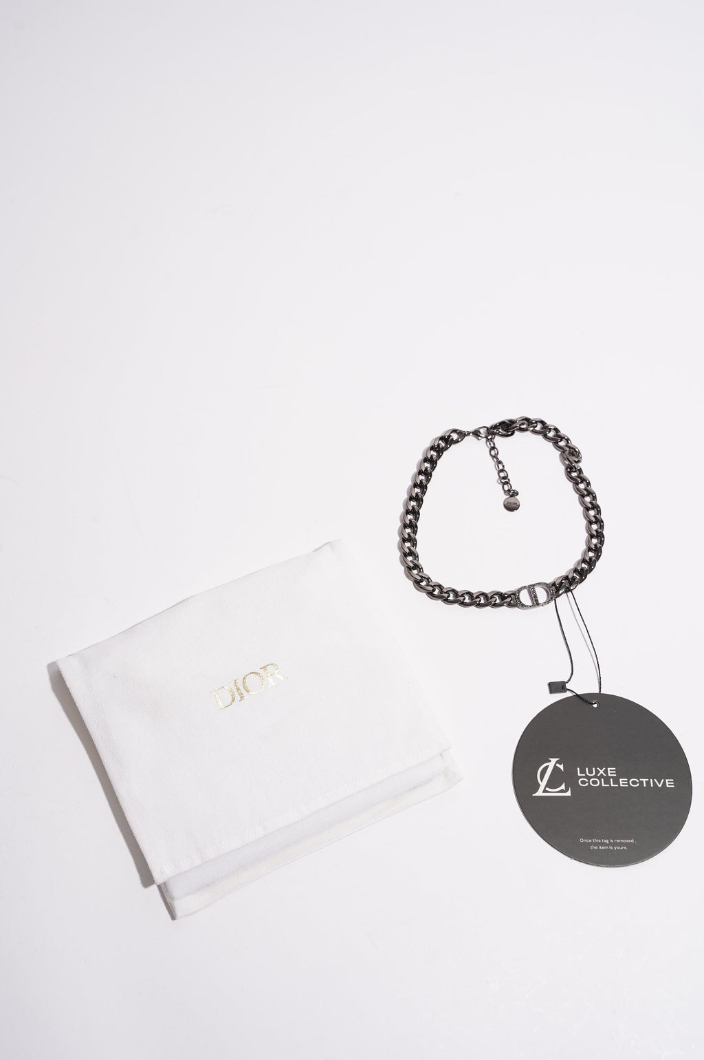 Christian Dior Womens Montaigne Choker Gunmetal