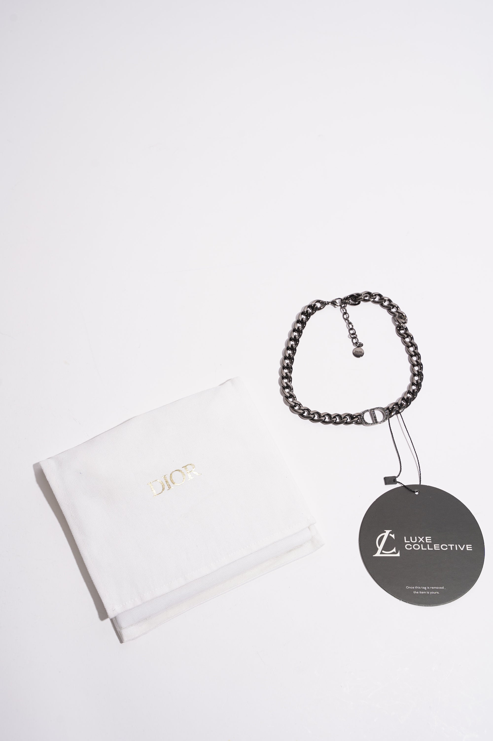 Christian Dior Womens Montaigne Choker Gunmetal