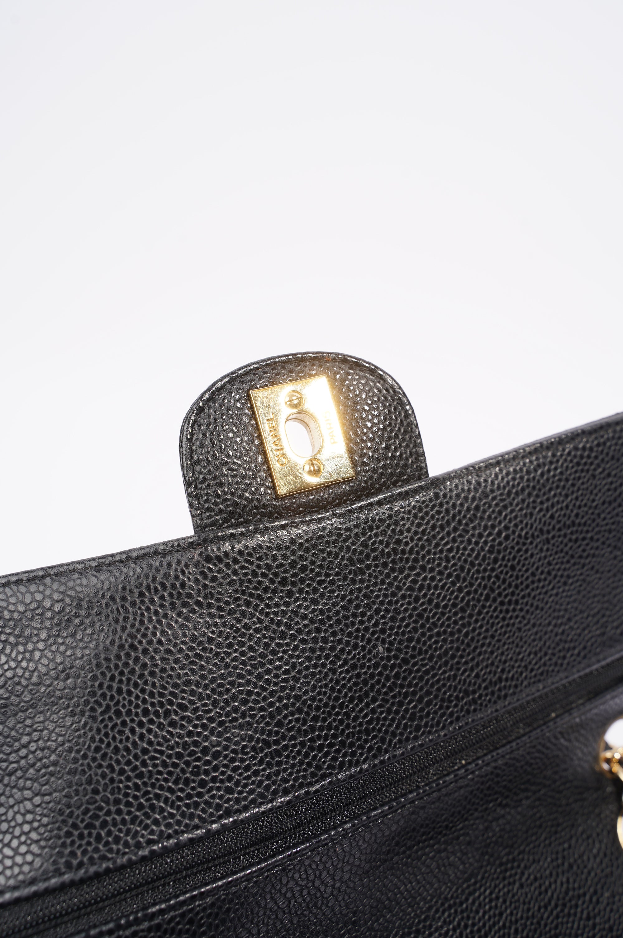 Chanel Womens Classic Flap Black Caviar Medium