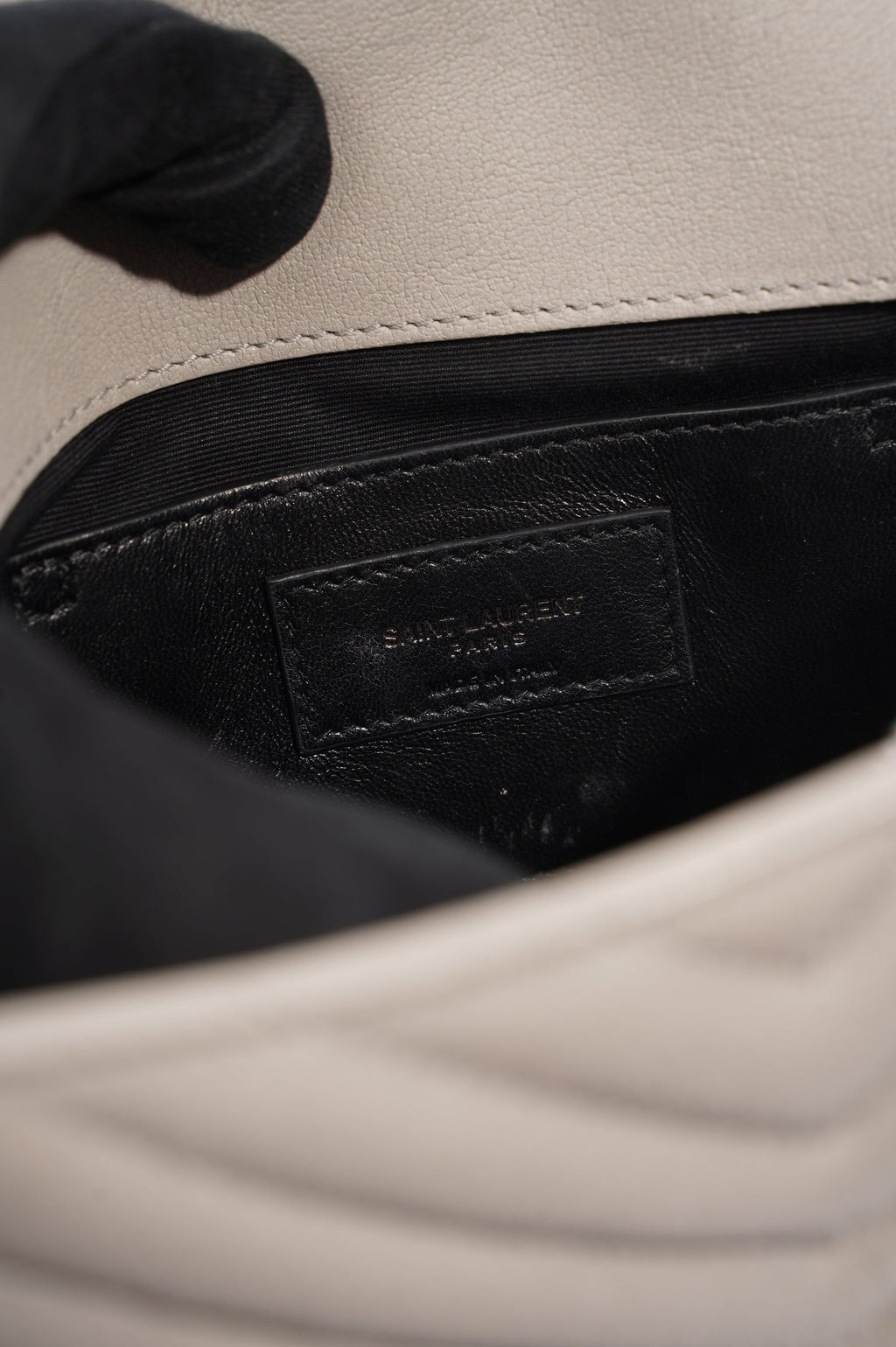 Saint Laurent Womens College Chain Bag Grey Medium