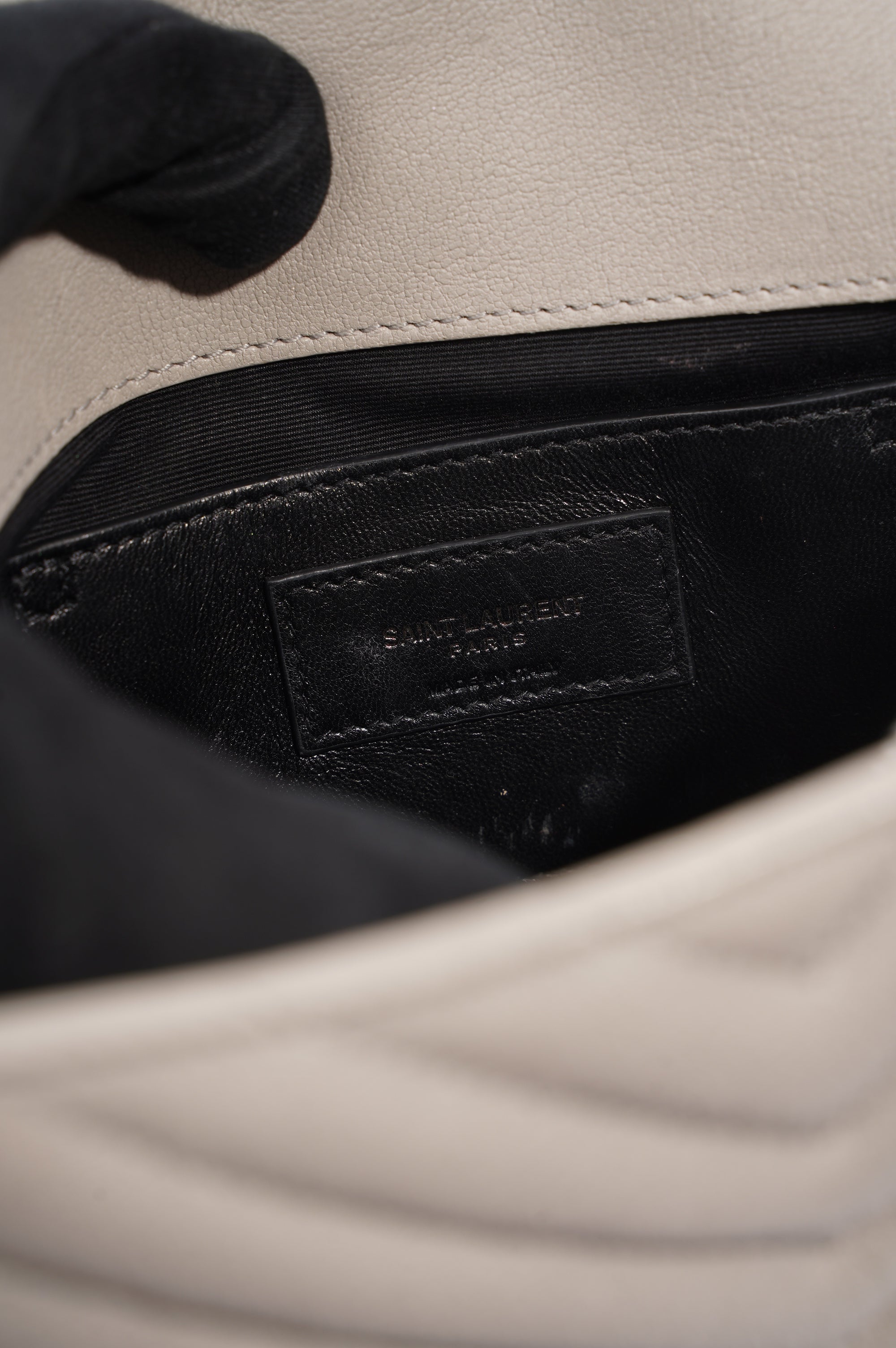 Saint Laurent Womens College Chain Bag Grey Medium