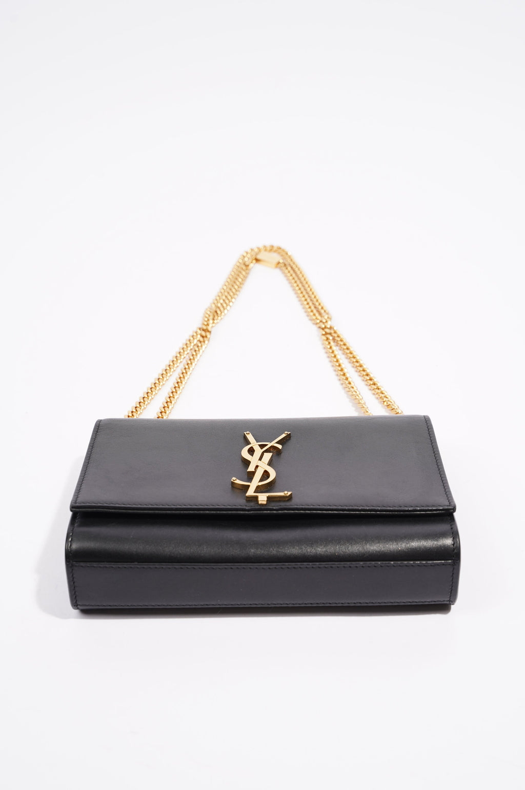Saint Laurent Womens Kate Tassle Black / Gold Small