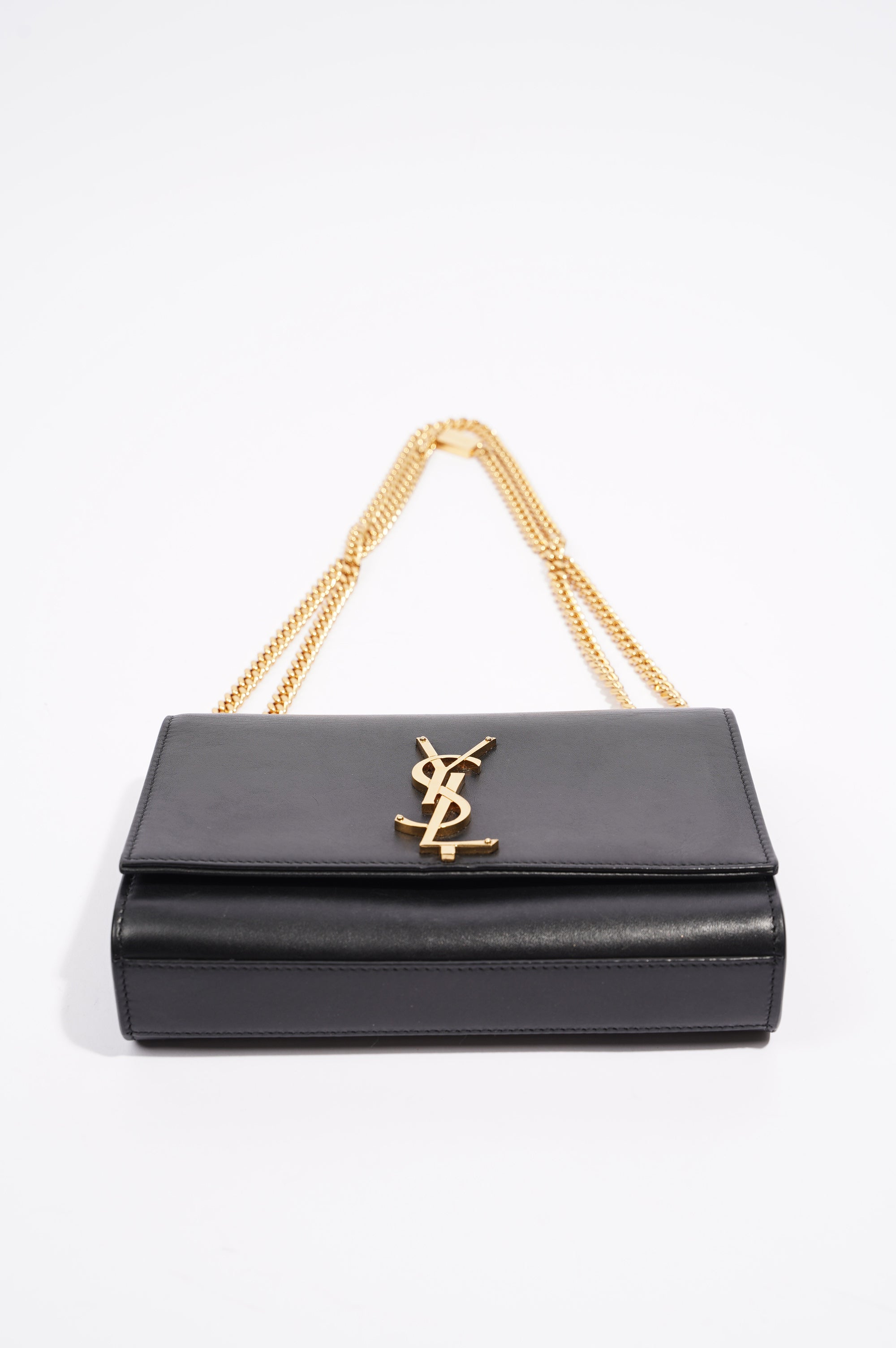 Saint Laurent Womens Kate Tassle Black / Gold Small