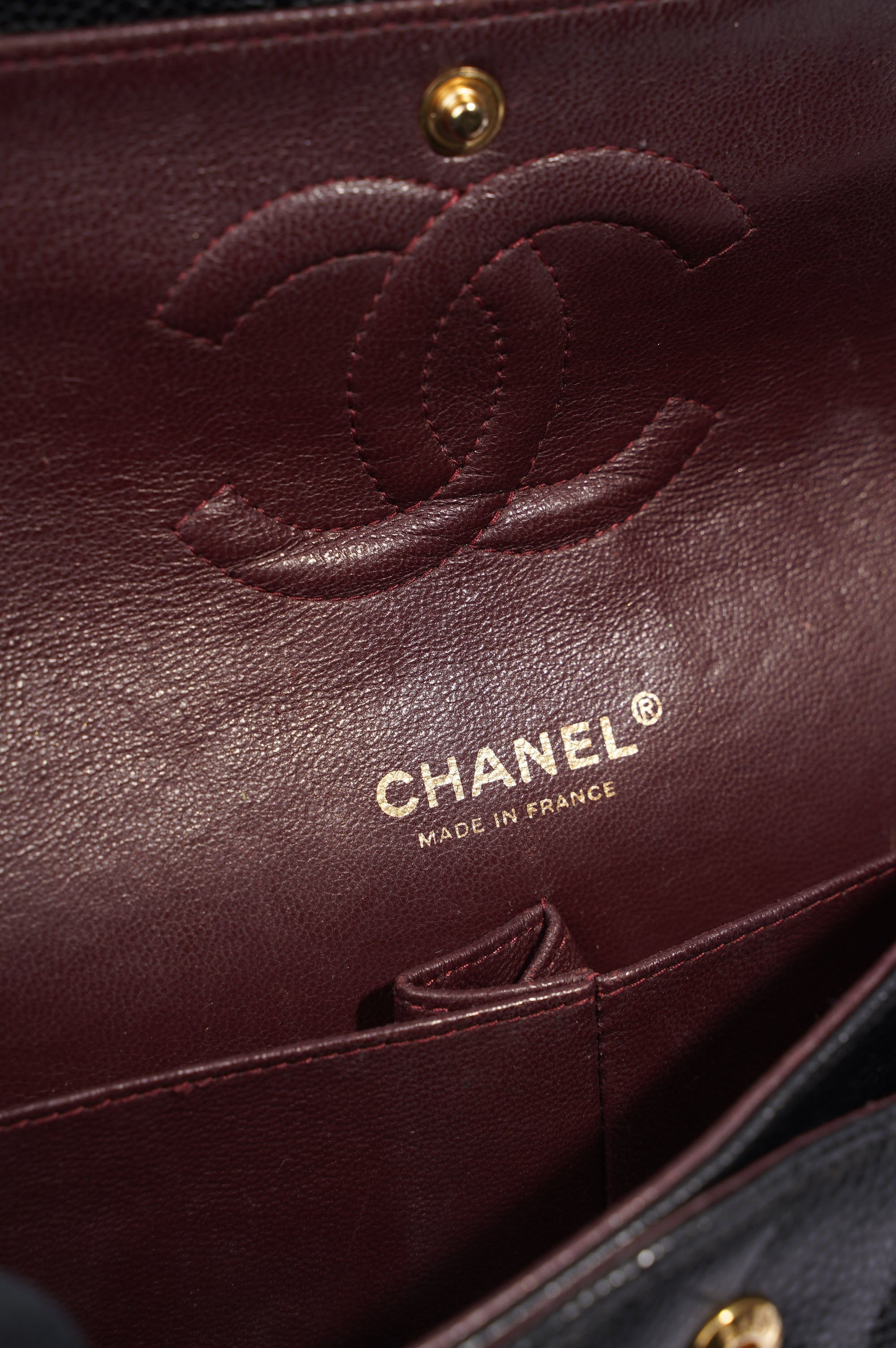 Chanel Womens Classic Flap Black Caviar Medium