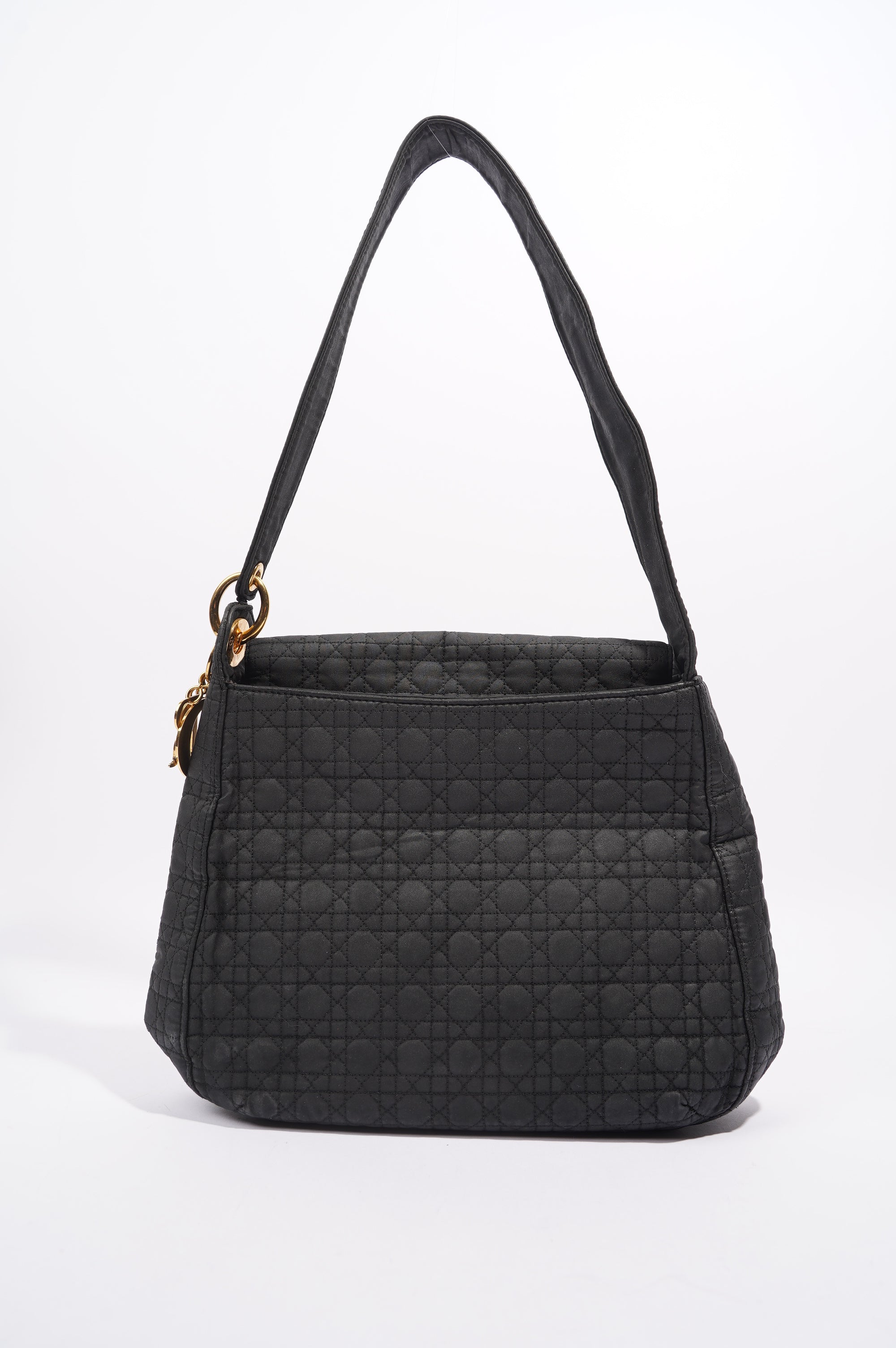 Christian Dior Womens Vintage Cannage Black Nylon