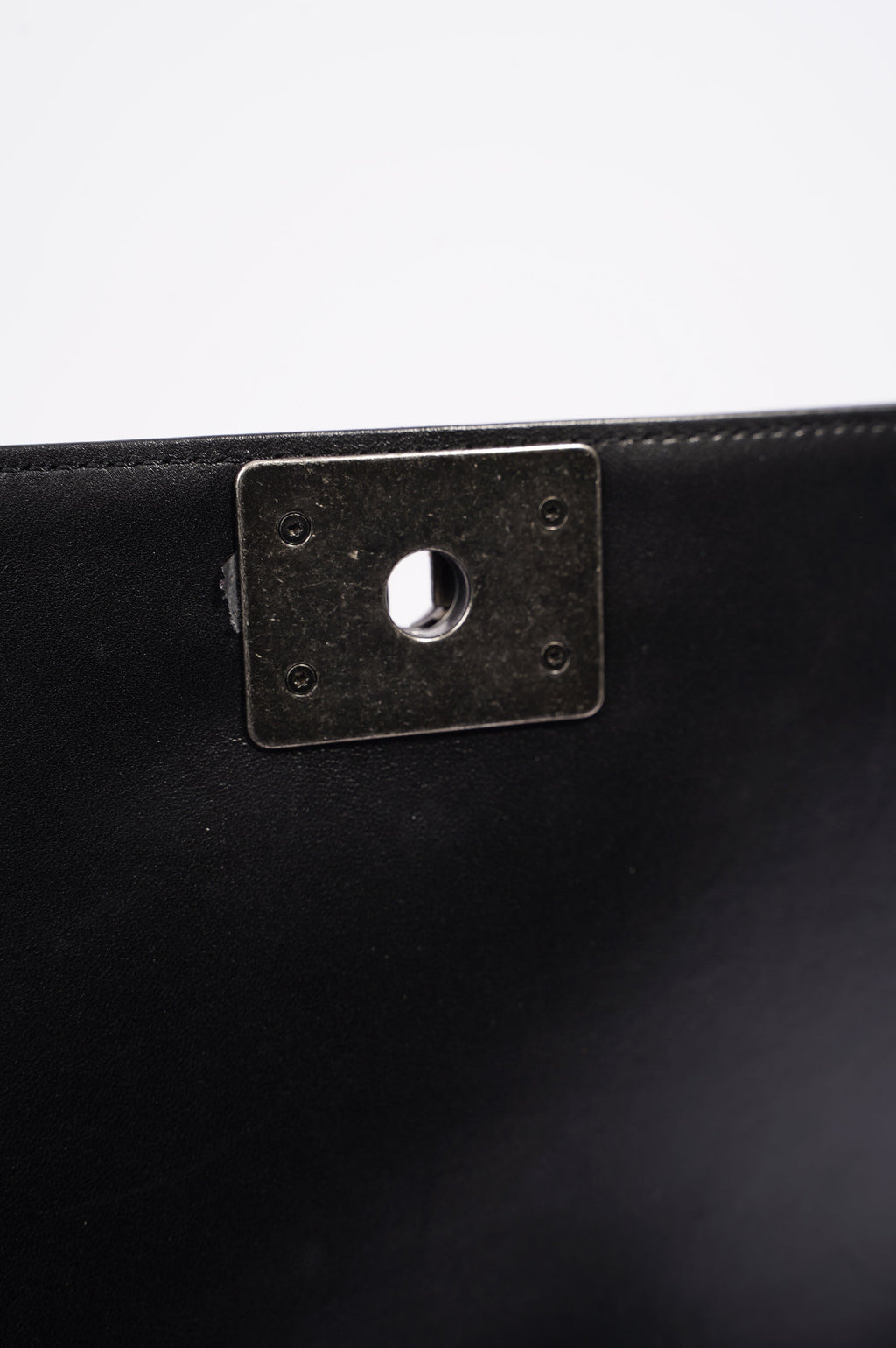 Chanel Womens Lambskin Boy Bag Black Medium