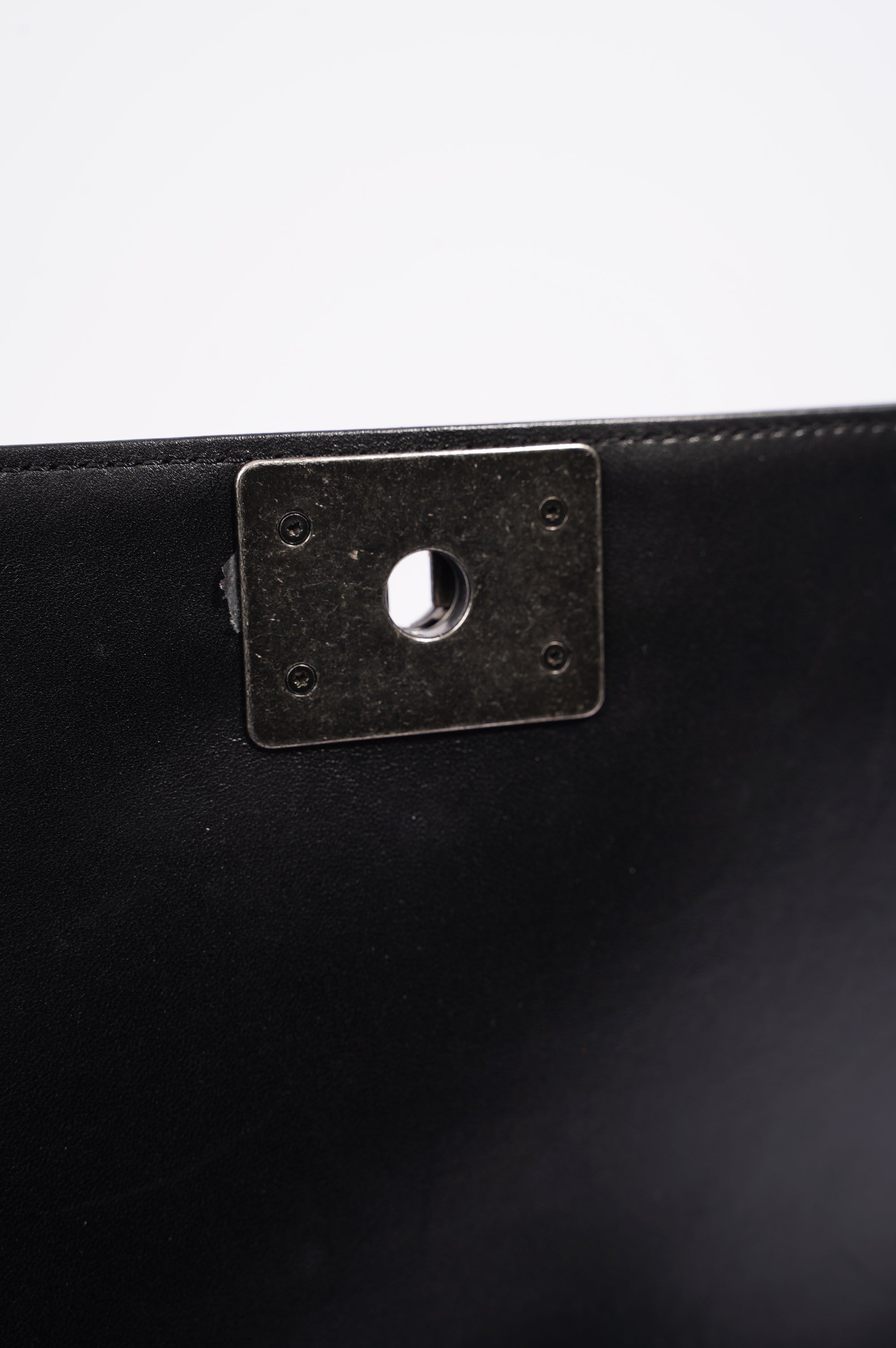 Chanel Womens Lambskin Boy Bag Black Medium