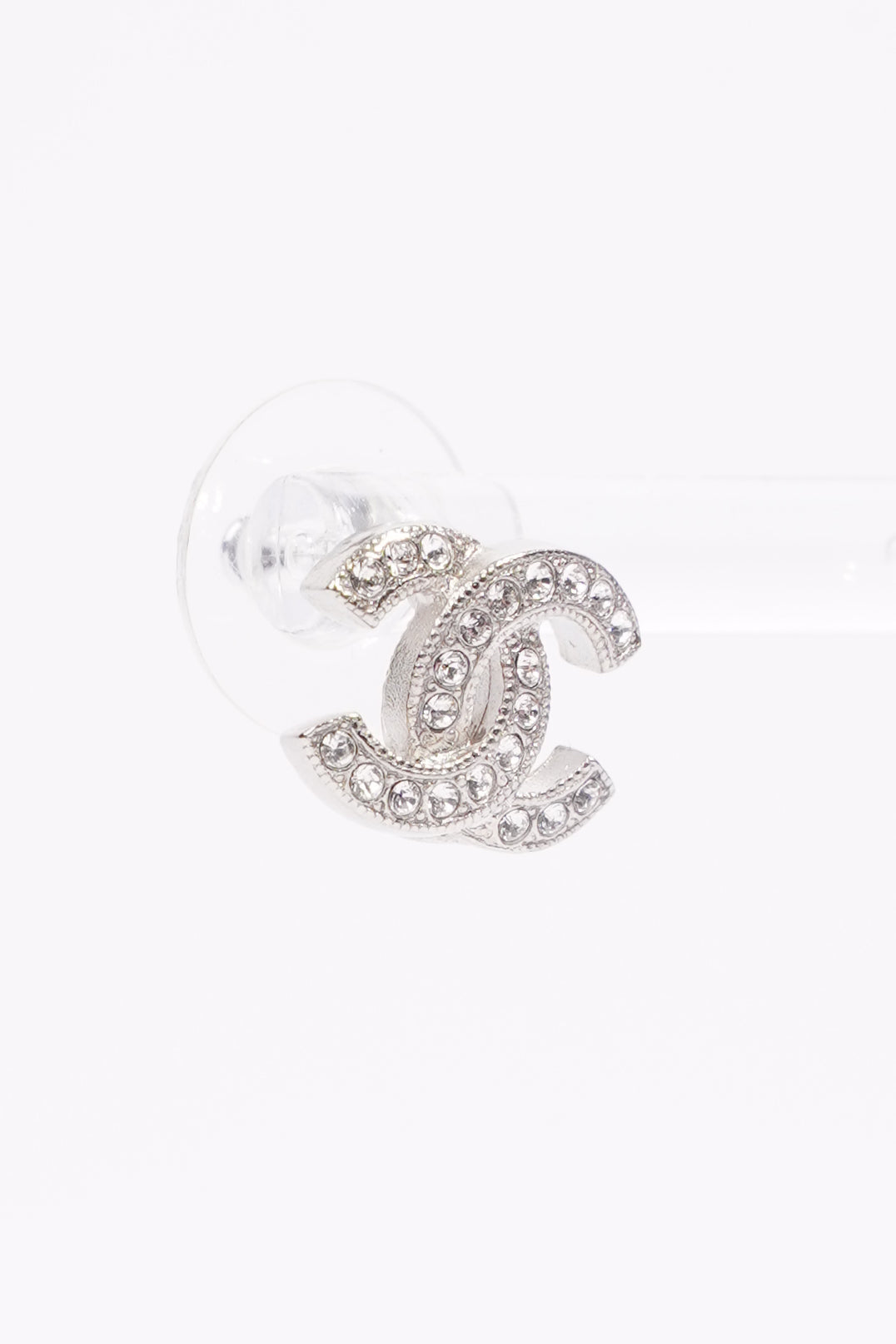 Chanel Womens CC Earrings Silver Finish Base Metal 2017