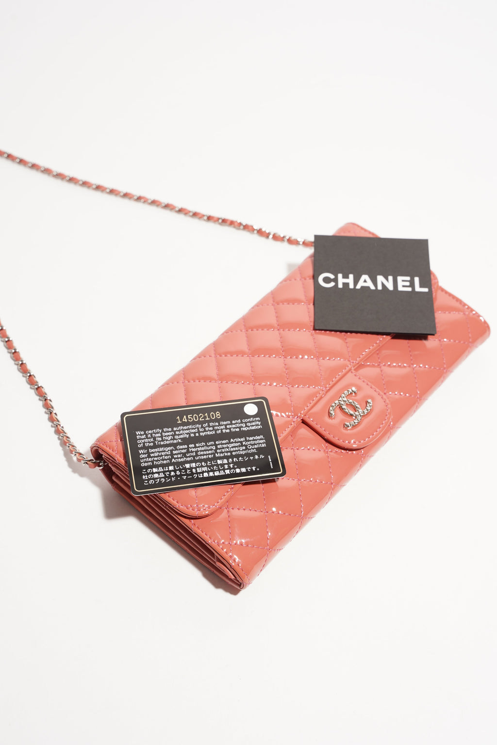 Chanel Womens Brilliant East West Flap Wallet on Chain