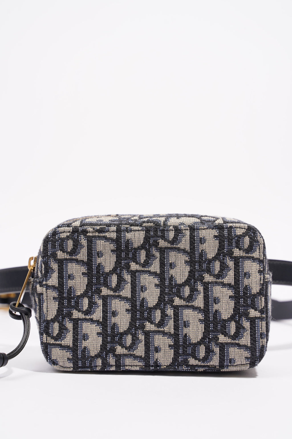 Christian Dior Womens Oblique Belt Pouch Blue / White Canvas