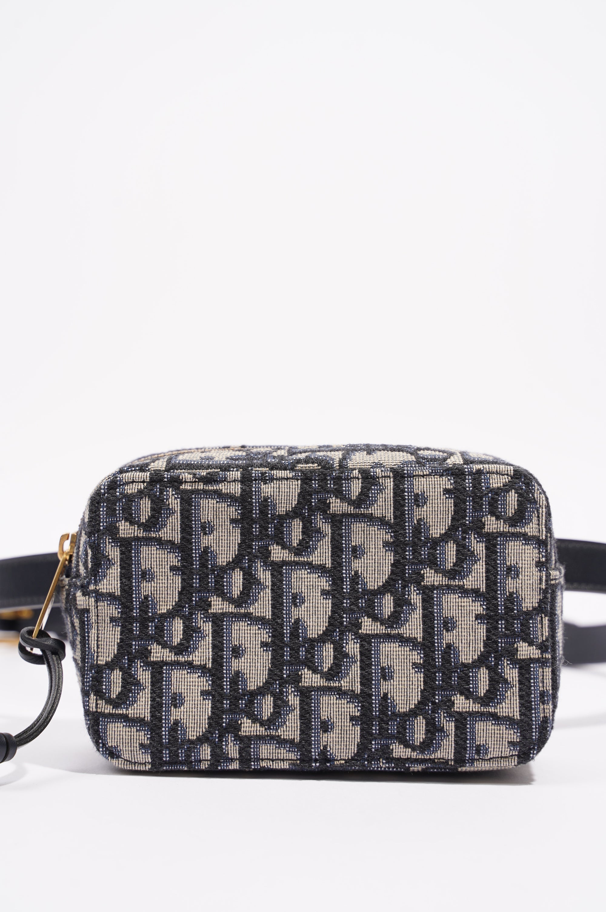 Christian Dior Womens Oblique Belt Pouch Blue / White Canvas