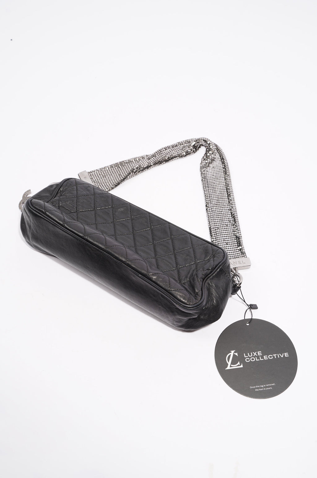 Chanel Womens Lambskin Quilted Leather Shoulder Bag Black