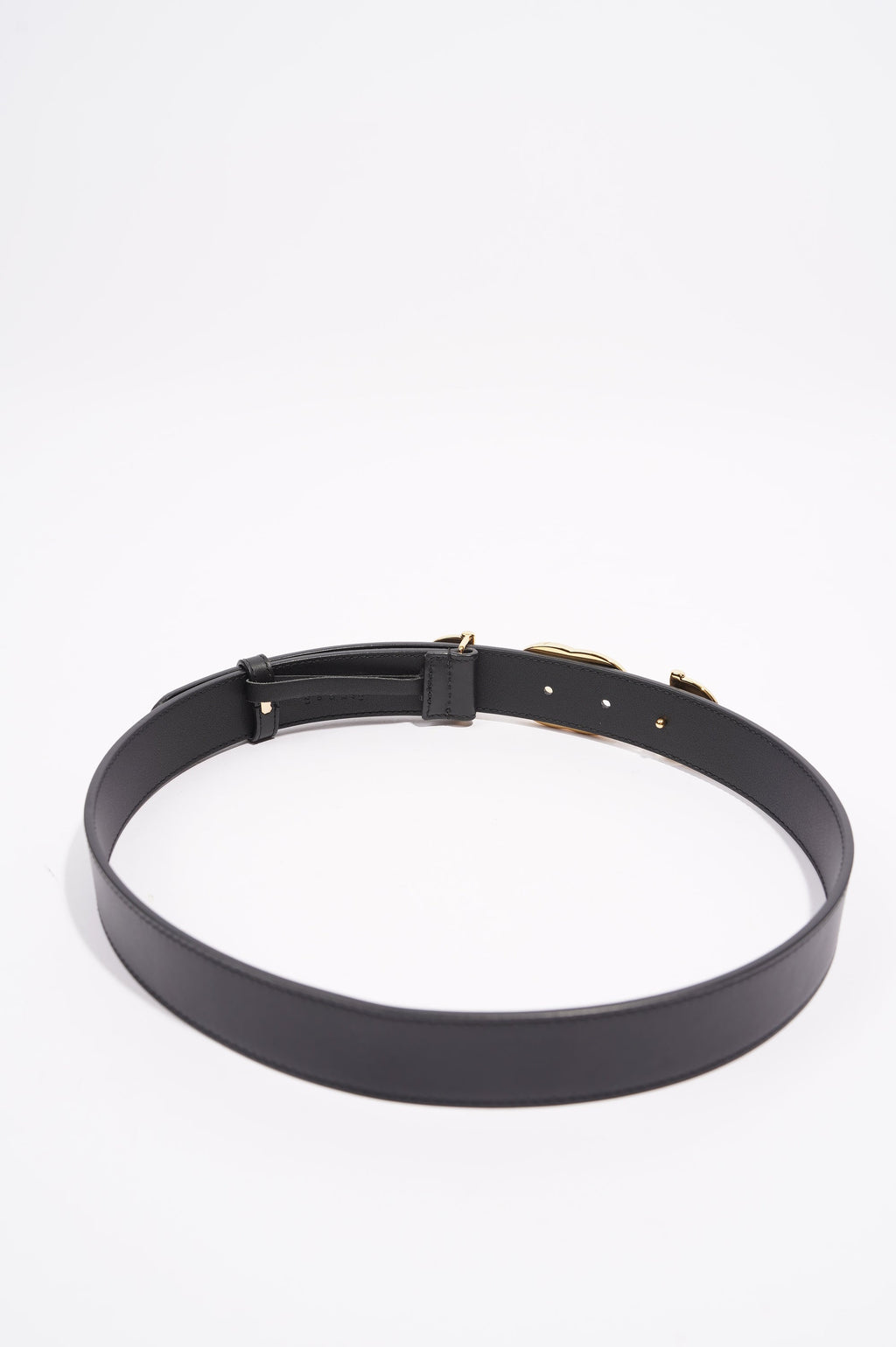 Gucci Womens GG Interlocking Horsebit Belt Black Leather 75cm