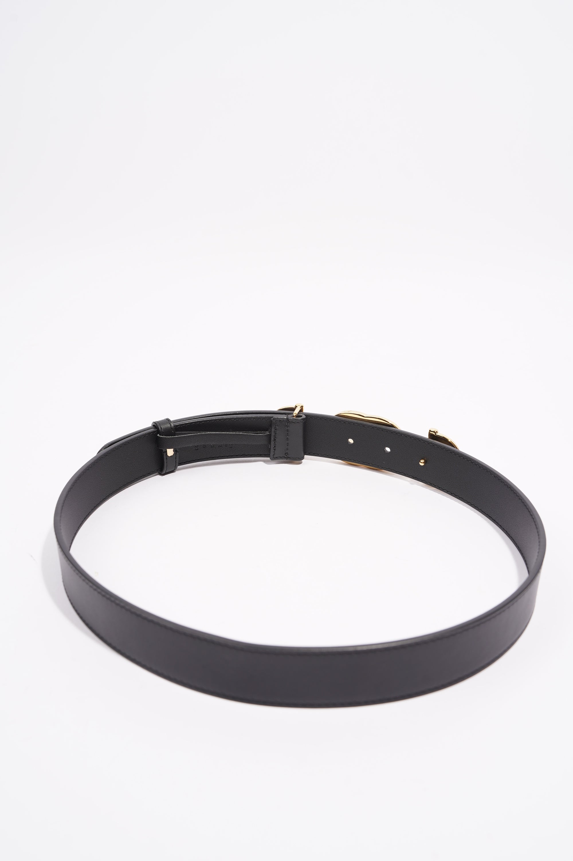 Gucci Womens GG Interlocking Horsebit Belt Black Leather 75cm