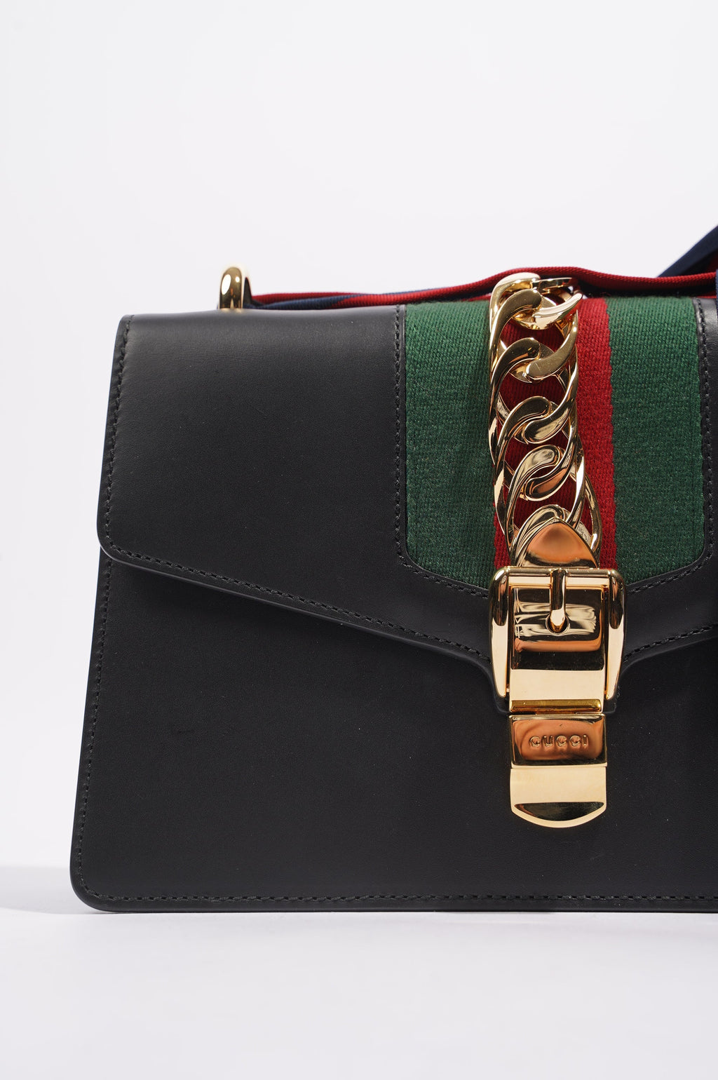 Gucci Womens Sylvie Black / Green / Red Medium