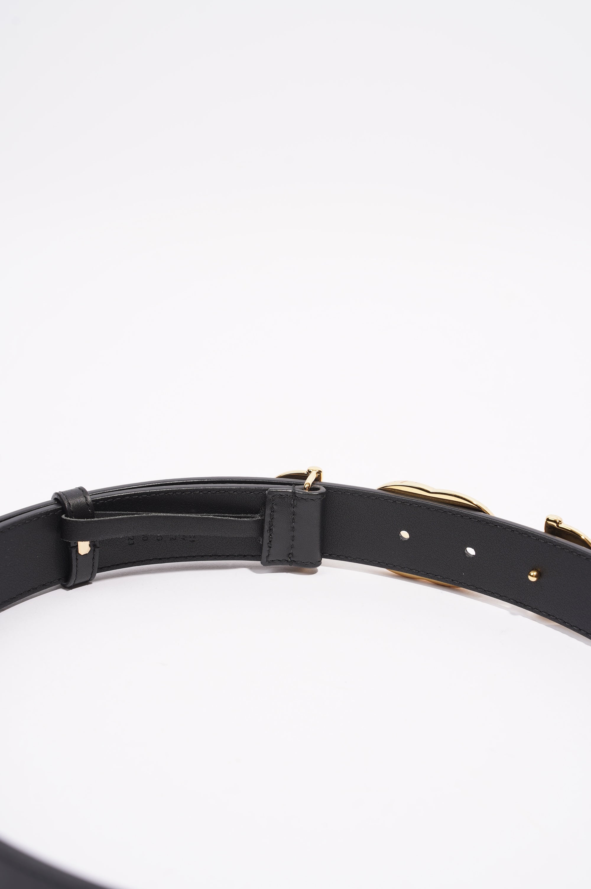 Gucci Womens GG Interlocking Horsebit Belt Black Leather 75cm