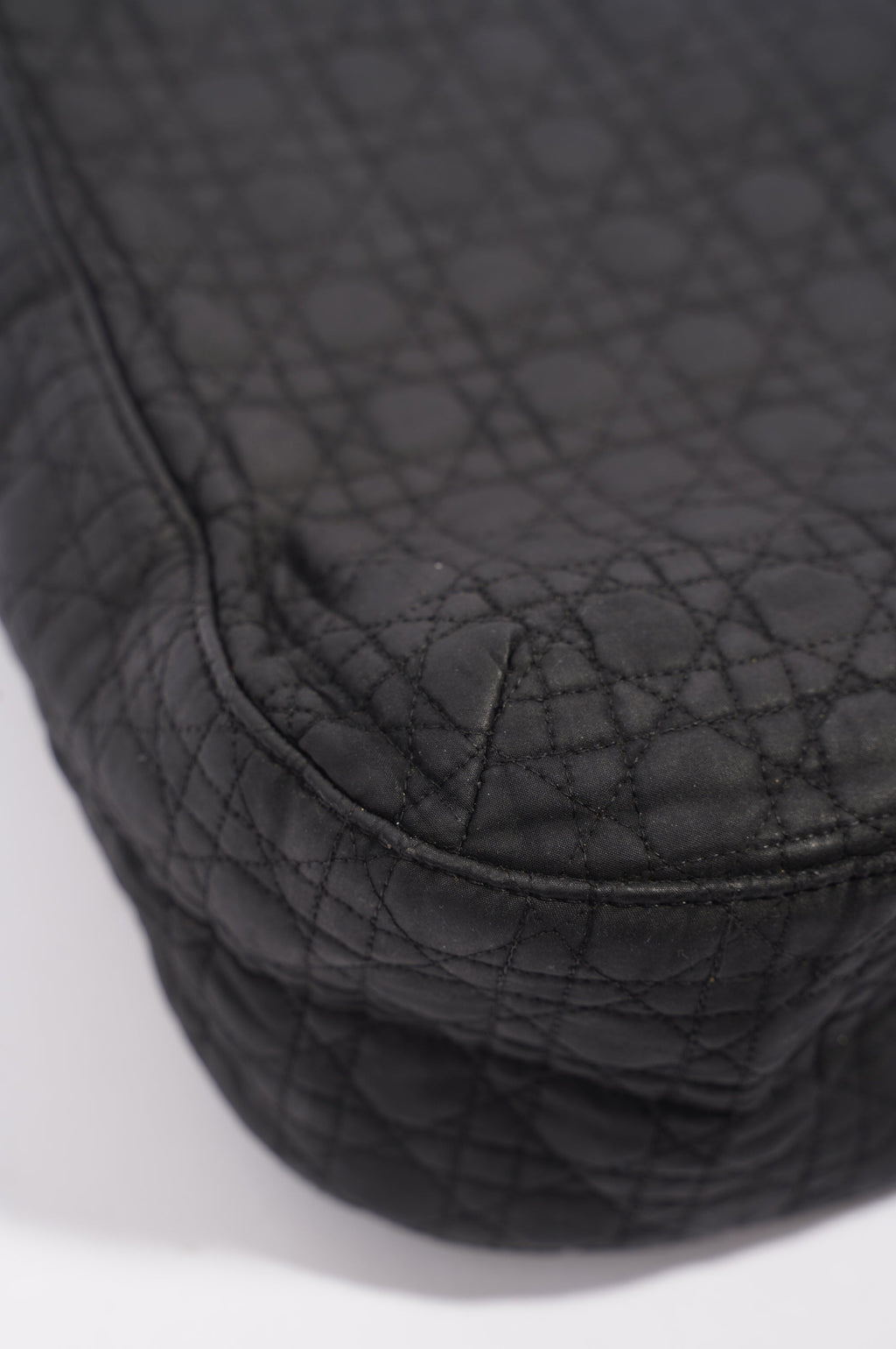 Christian Dior Womens Vintage Cannage Black Nylon