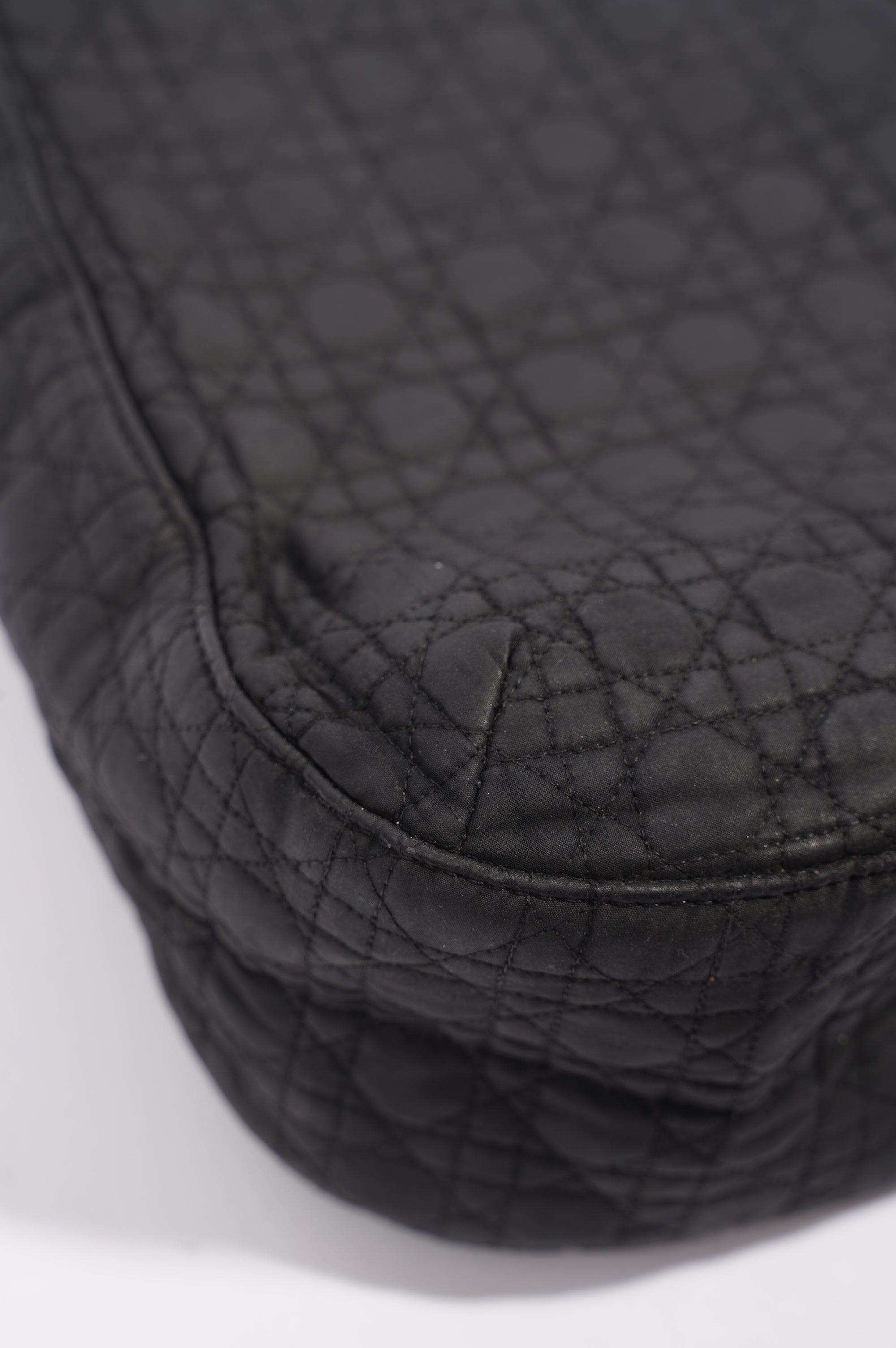 Christian Dior Womens Vintage Cannage Black Nylon