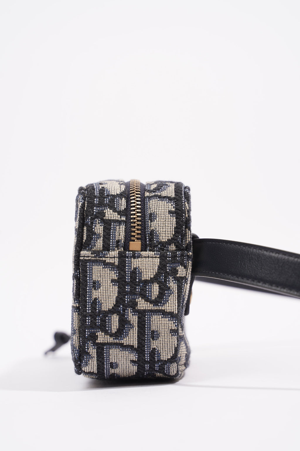 Christian Dior Womens Oblique Belt Pouch Blue / White Canvas