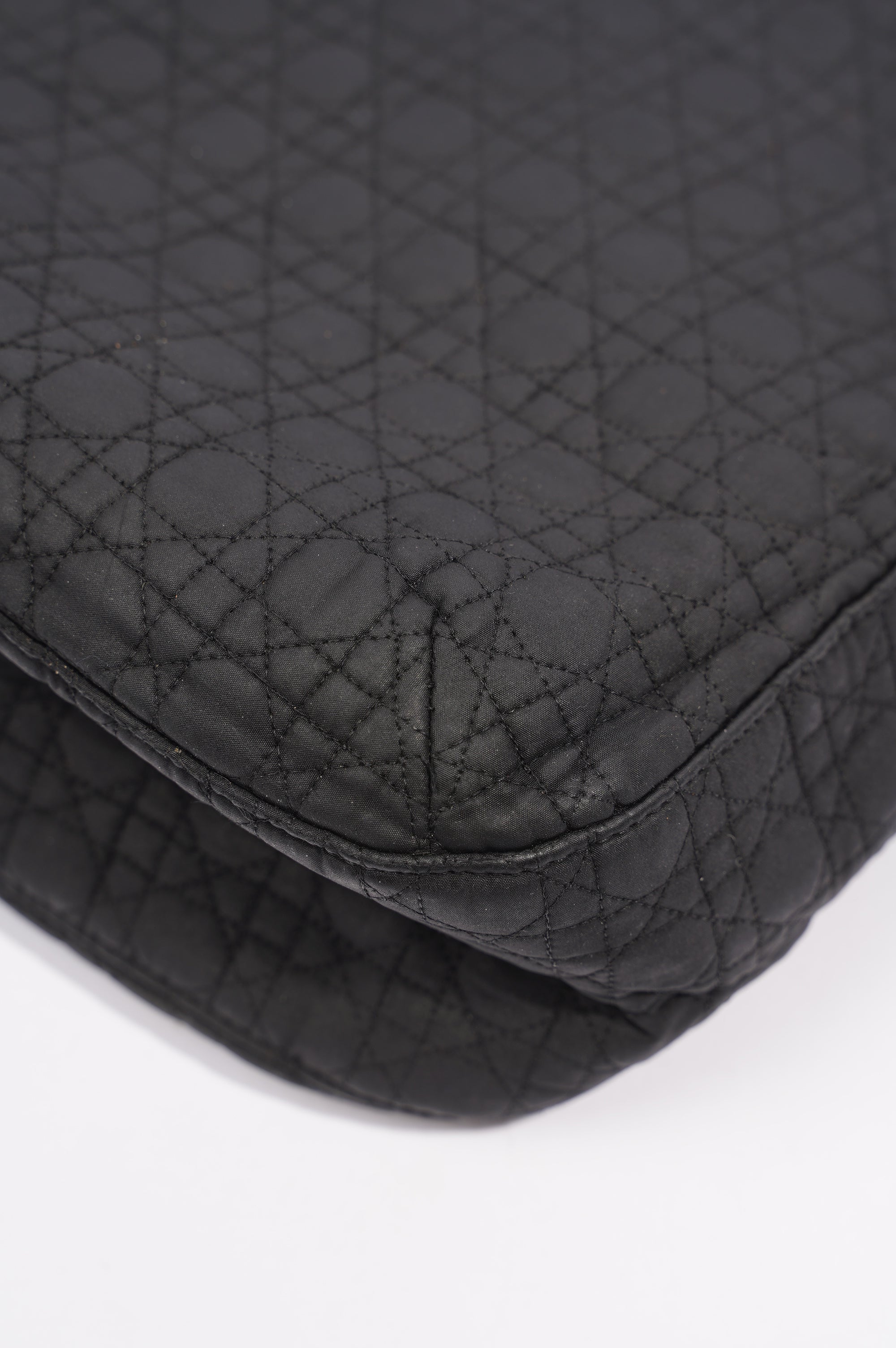 Christian Dior Womens Vintage Cannage Black Nylon
