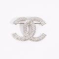 Chanel Womens CC Brooch Silver Finish Base Metal