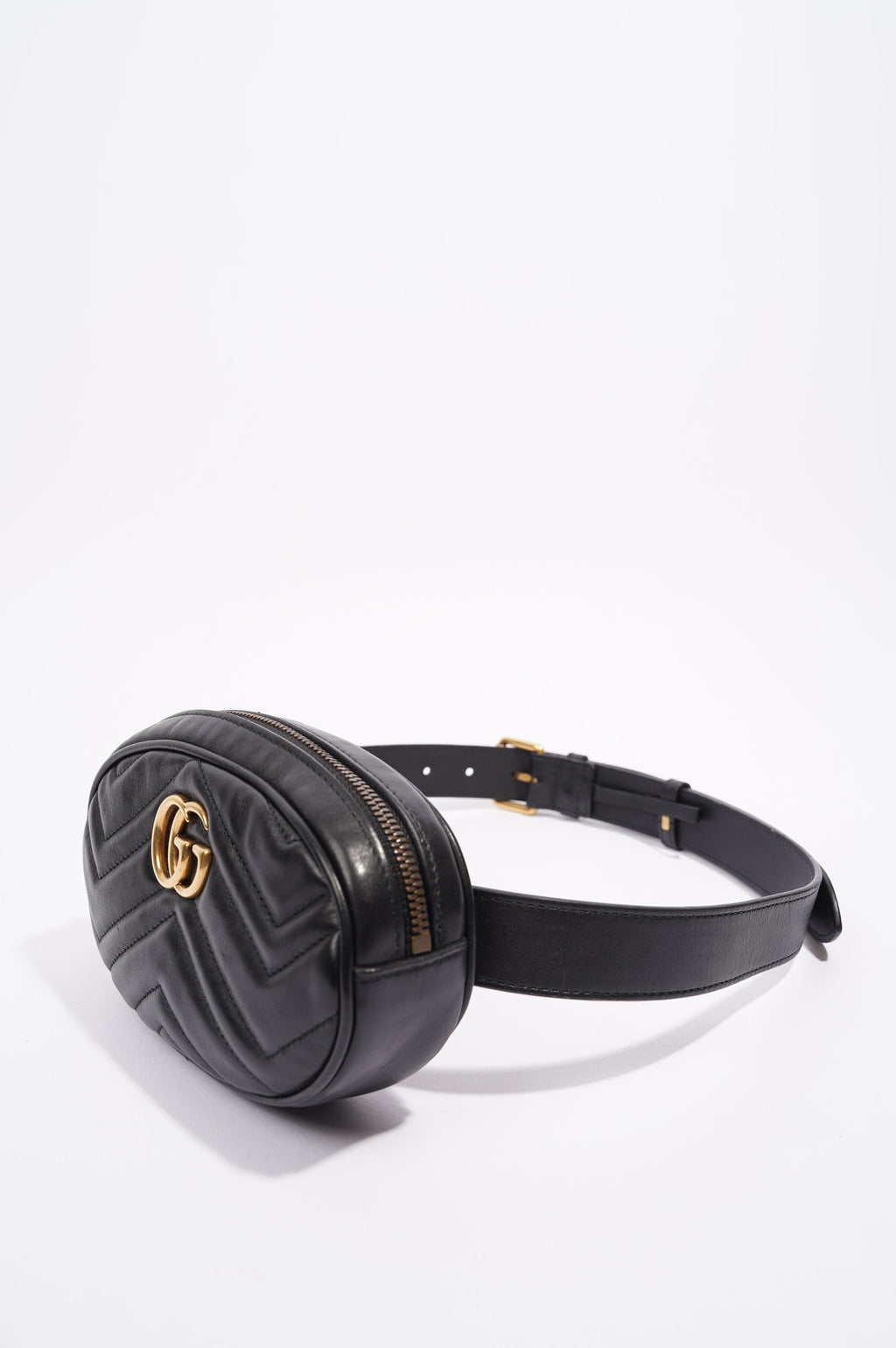 Gucci Womens Marmont Belt Bag Black / Gold 85