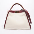 Fendi Womens Peekaboo Beige / Maroon Medium