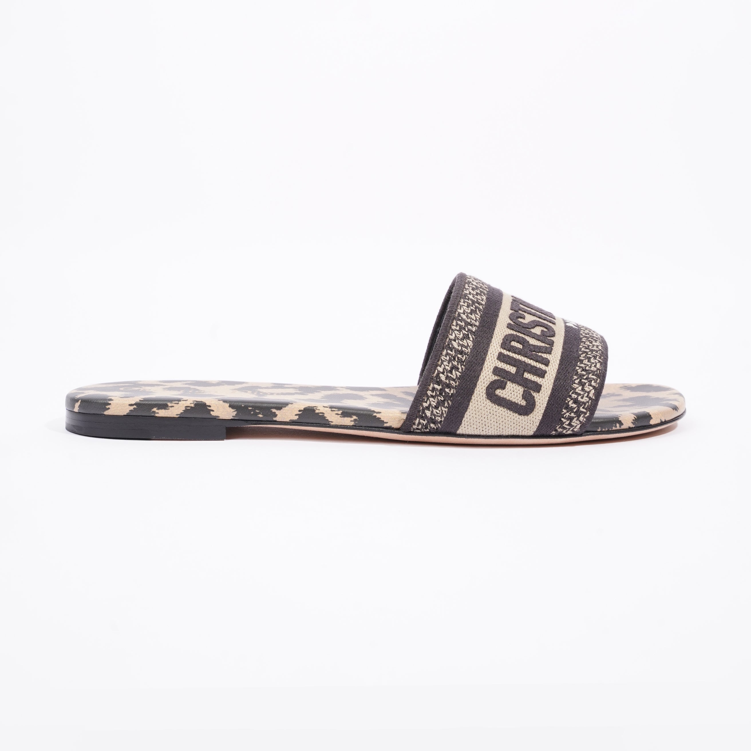 Christian Dior Womens Dway Slide Leopard Print EU 37.5 / UK 4.5