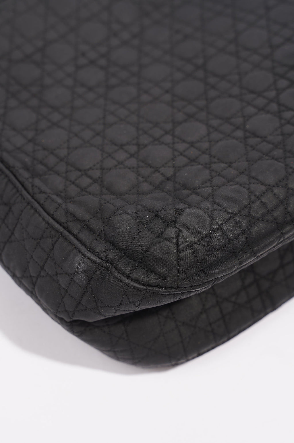 Christian Dior Womens Vintage Cannage Black Nylon