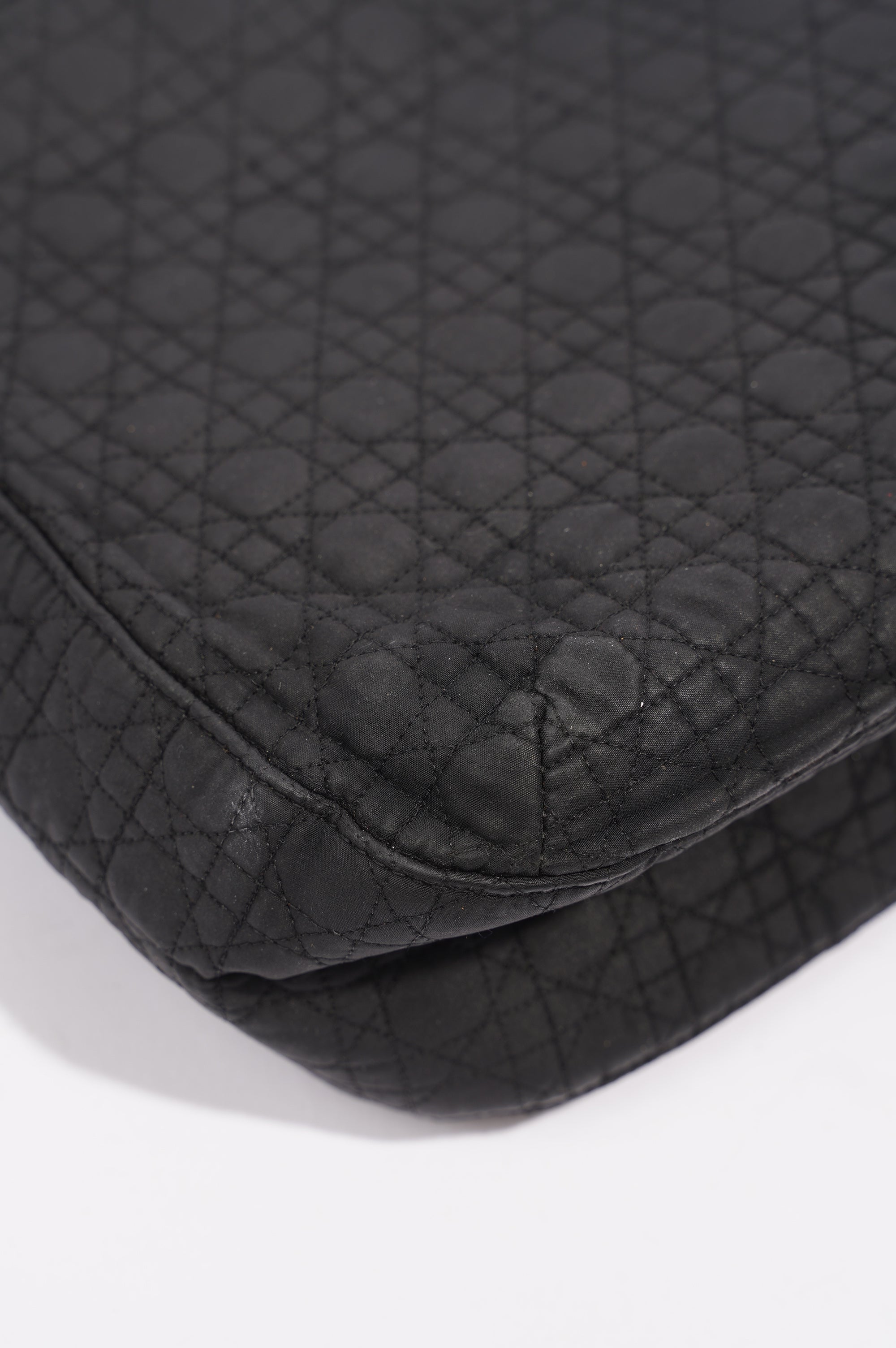 Christian Dior Womens Vintage Cannage Black Nylon