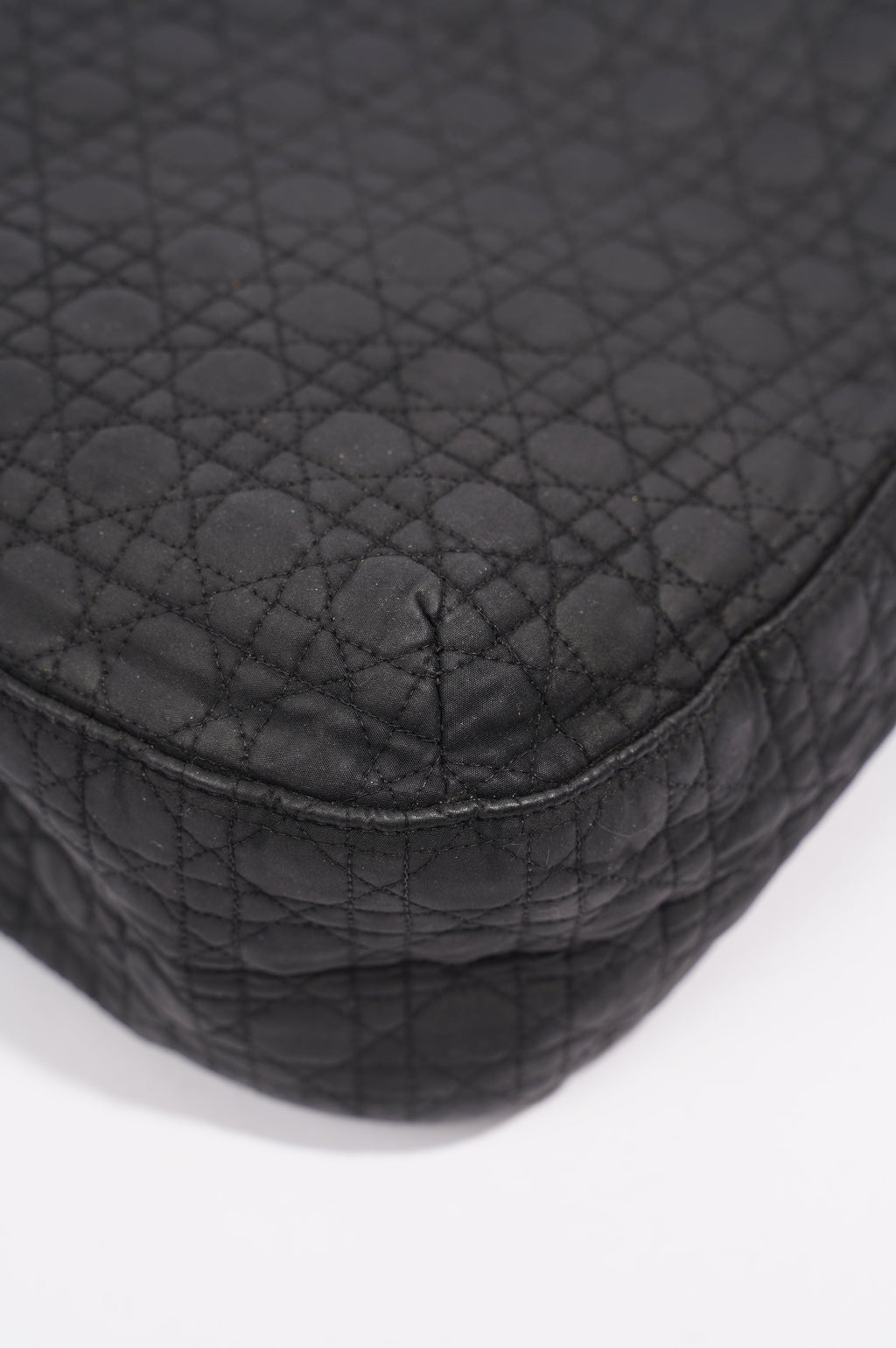 Christian Dior Womens Vintage Cannage Black Nylon