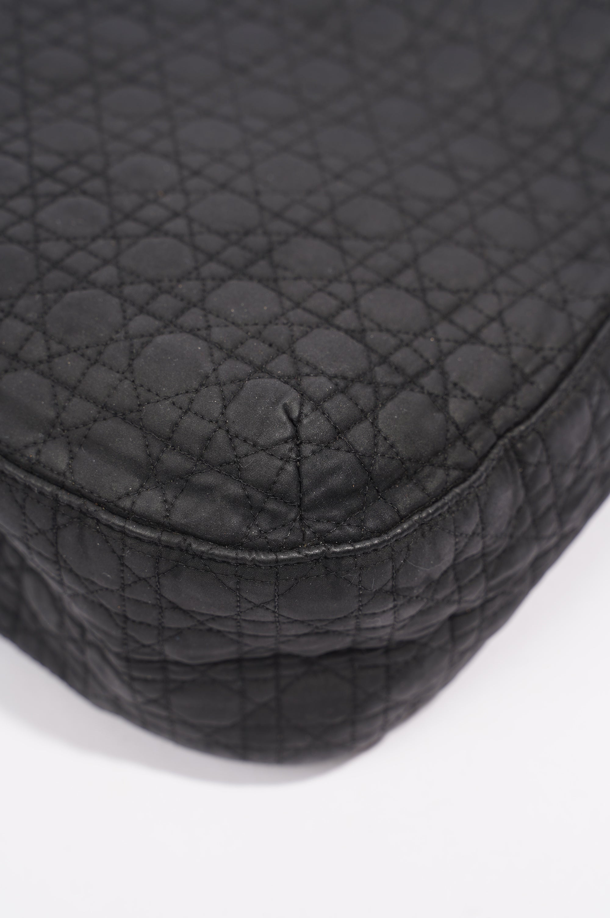 Christian Dior Womens Vintage Cannage Black Nylon