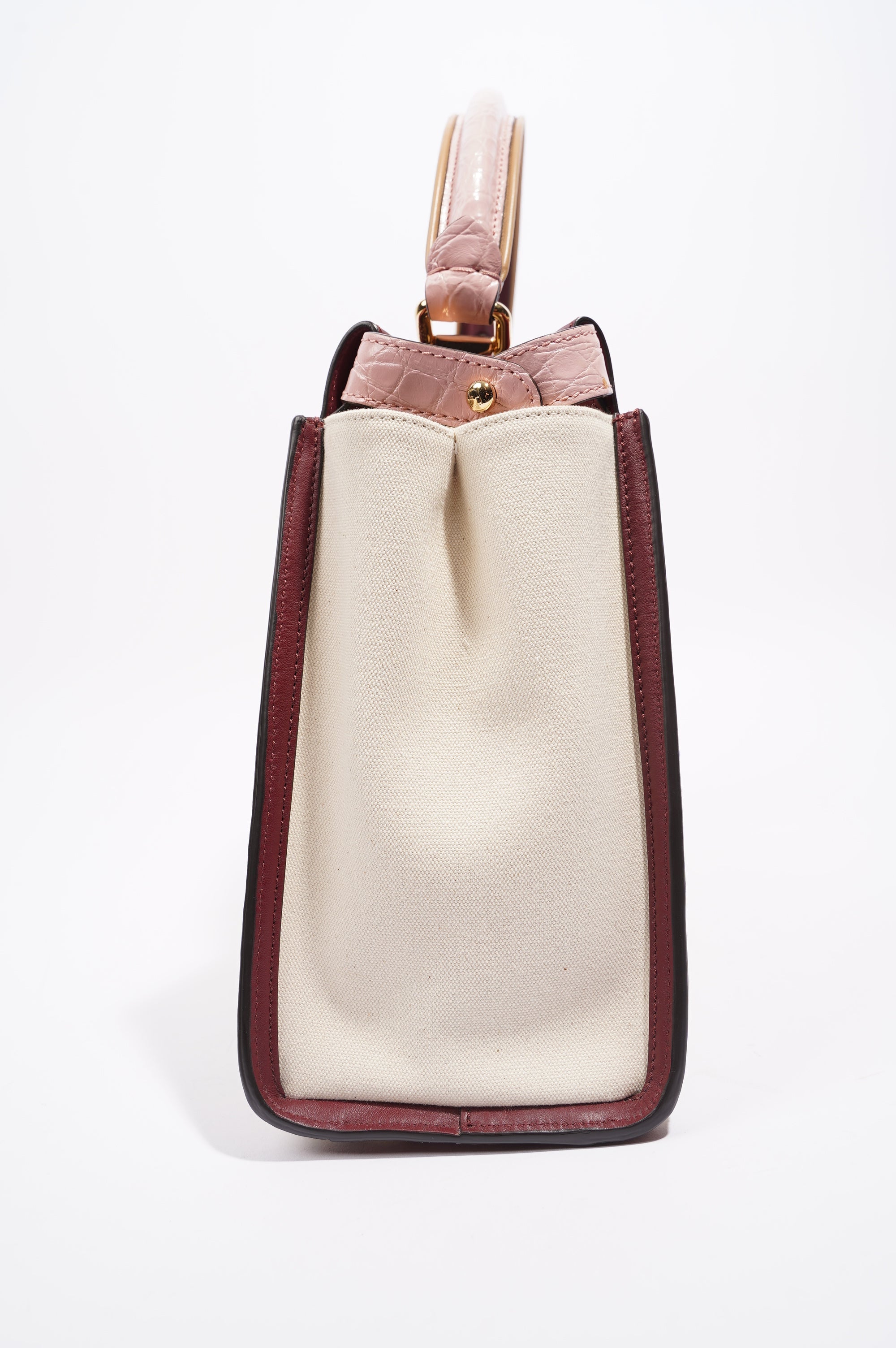 Fendi Womens Peekaboo Beige / Maroon Medium
