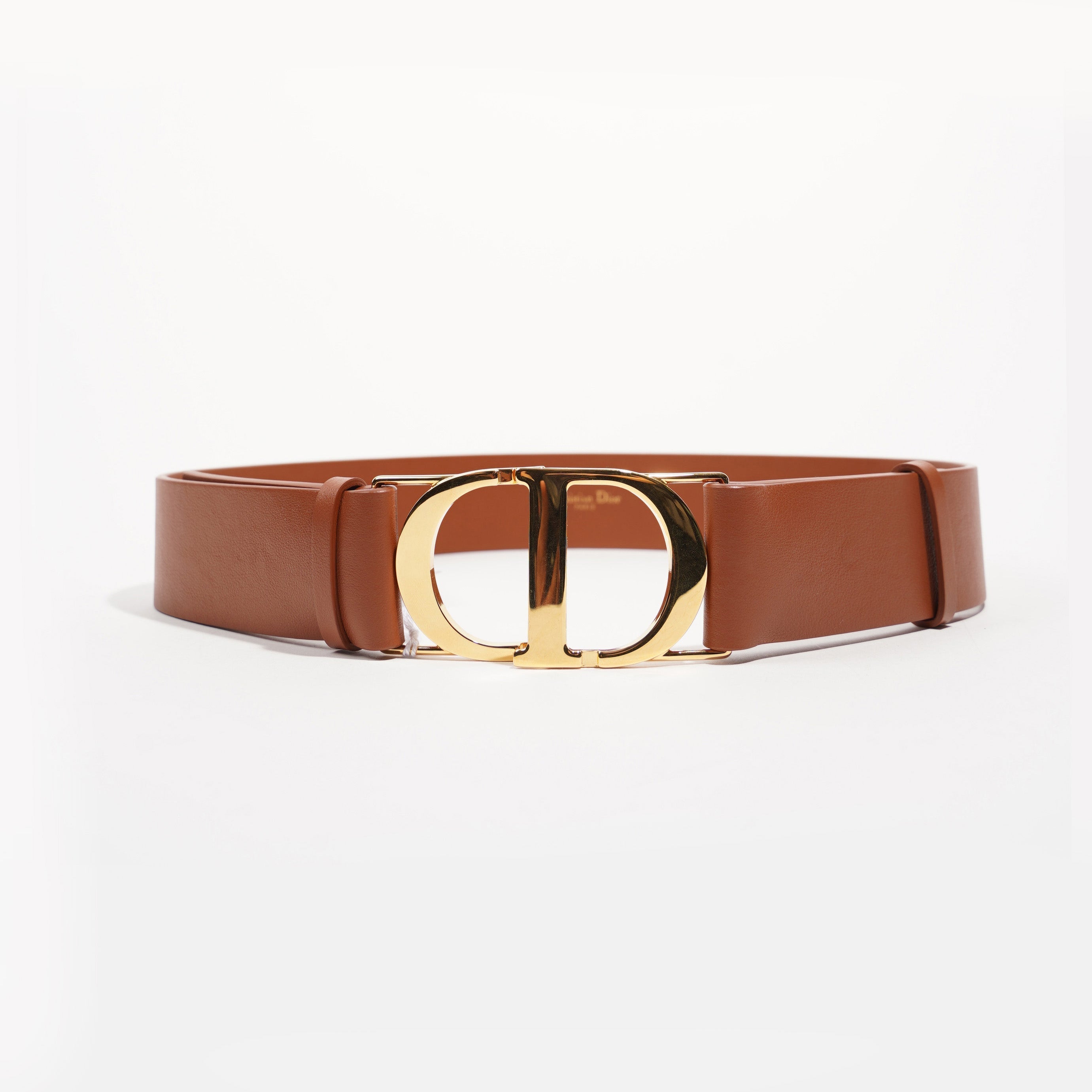 Christian Dior Womens 30 Montaigne Belt Tan 75