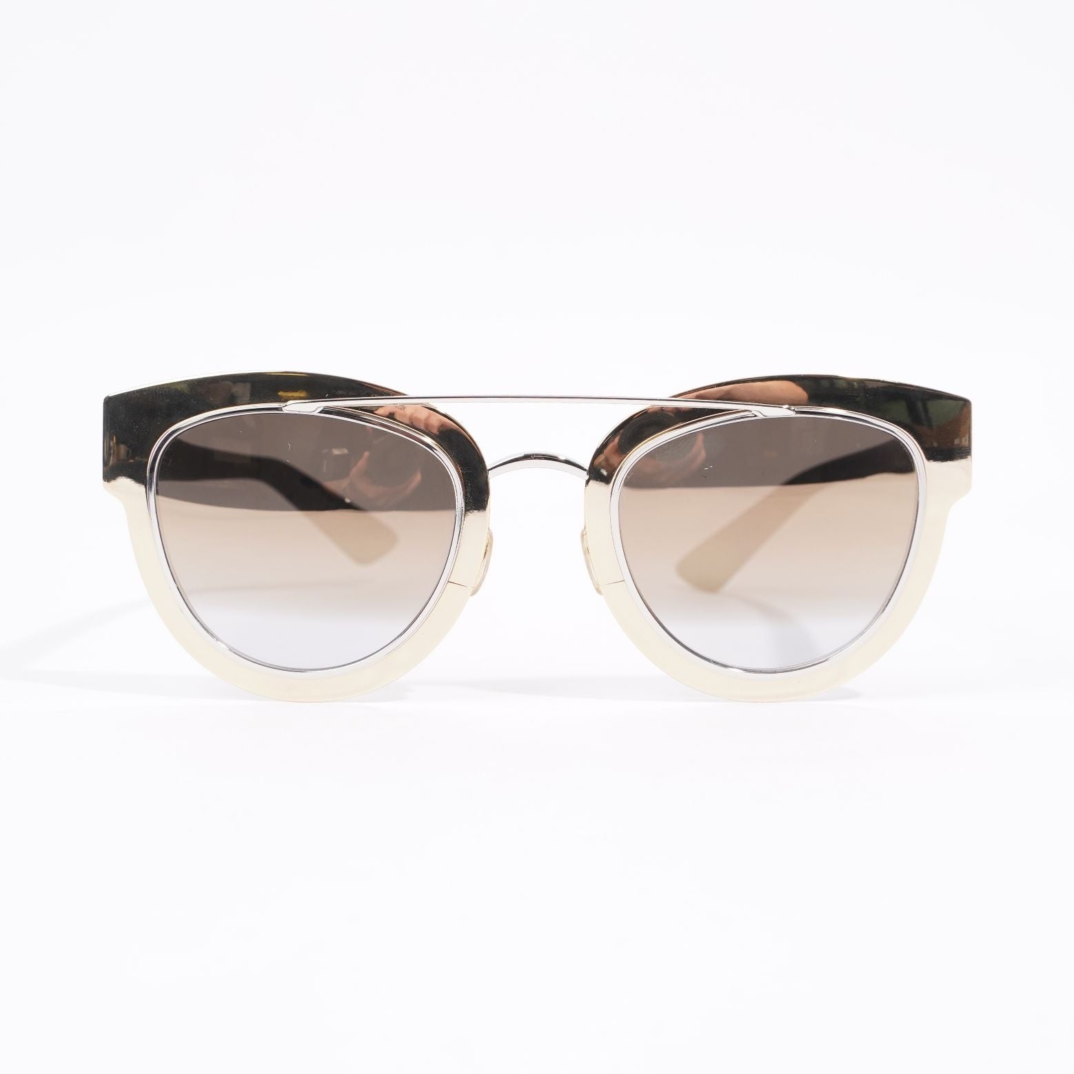 Christian Dior Womens LML9F Sunglasses Gold / Blue 145