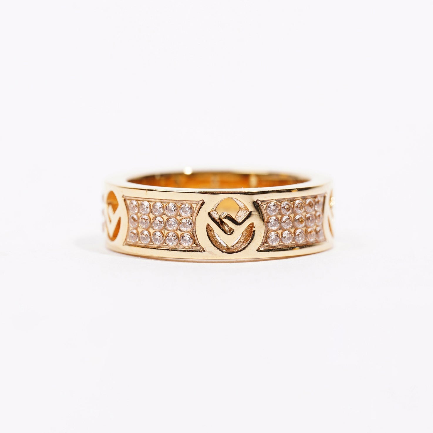 Fendi Womens F Is Fendi Ring Gold S