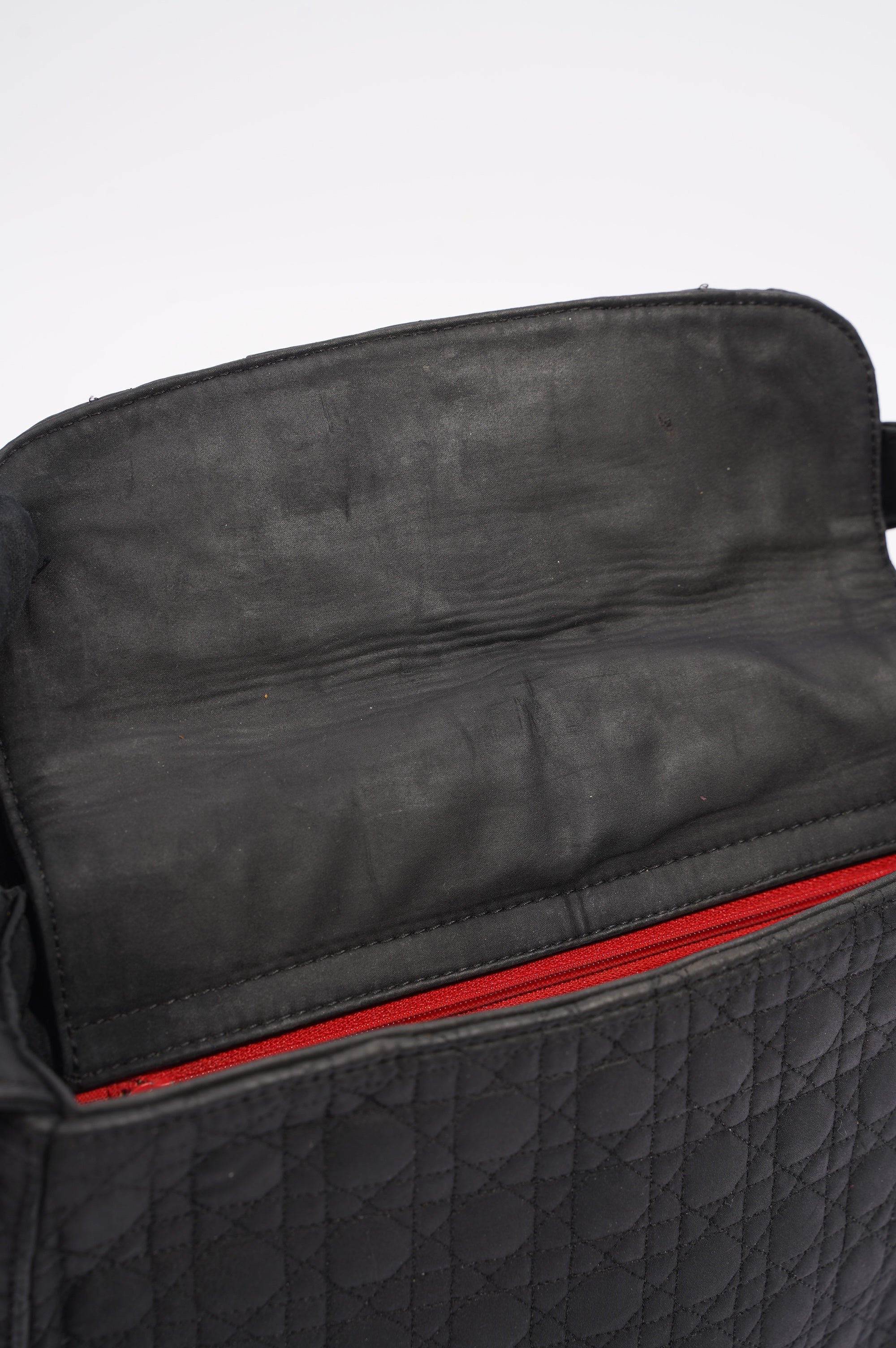 Christian Dior Womens Vintage Cannage Black Nylon