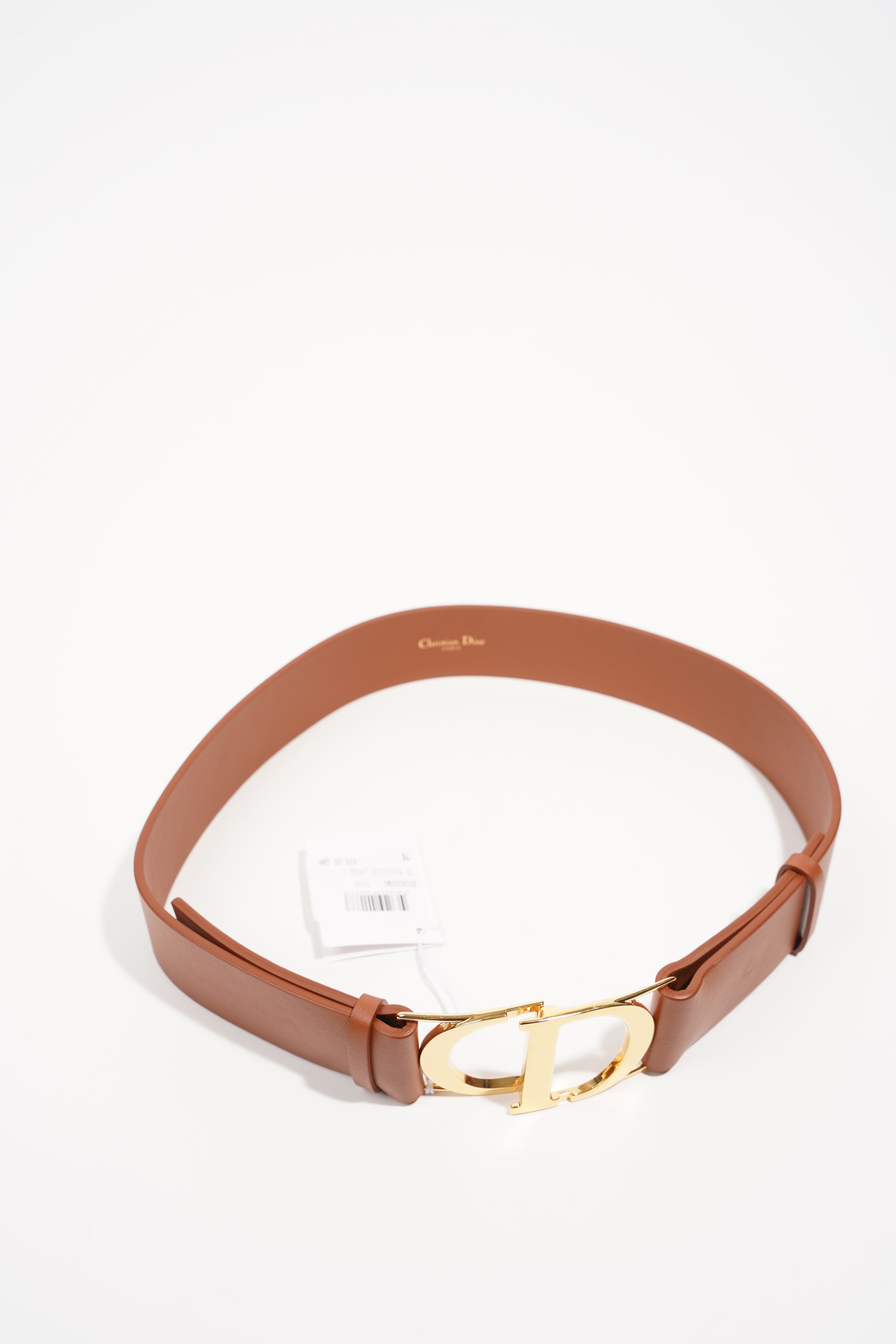 Christian Dior Womens 30 Montaigne Belt Tan 75