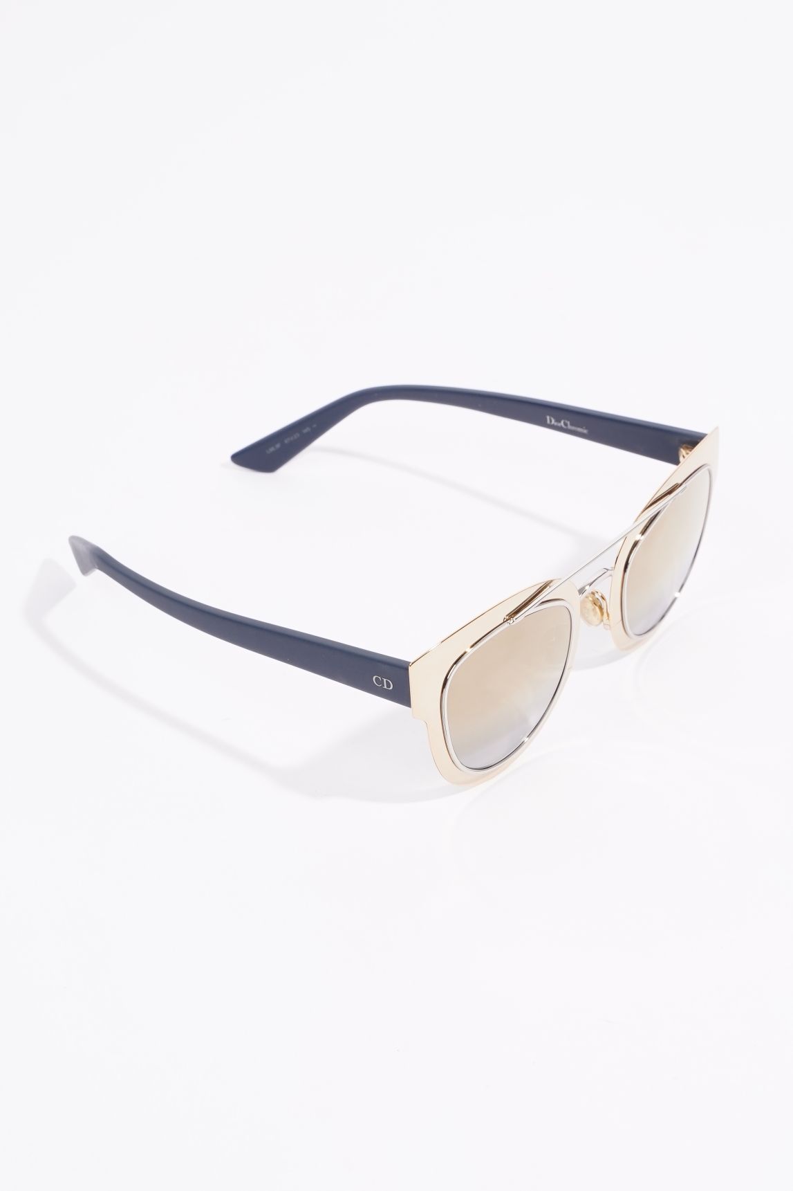 Christian Dior Womens LML9F Sunglasses Gold / Blue 145