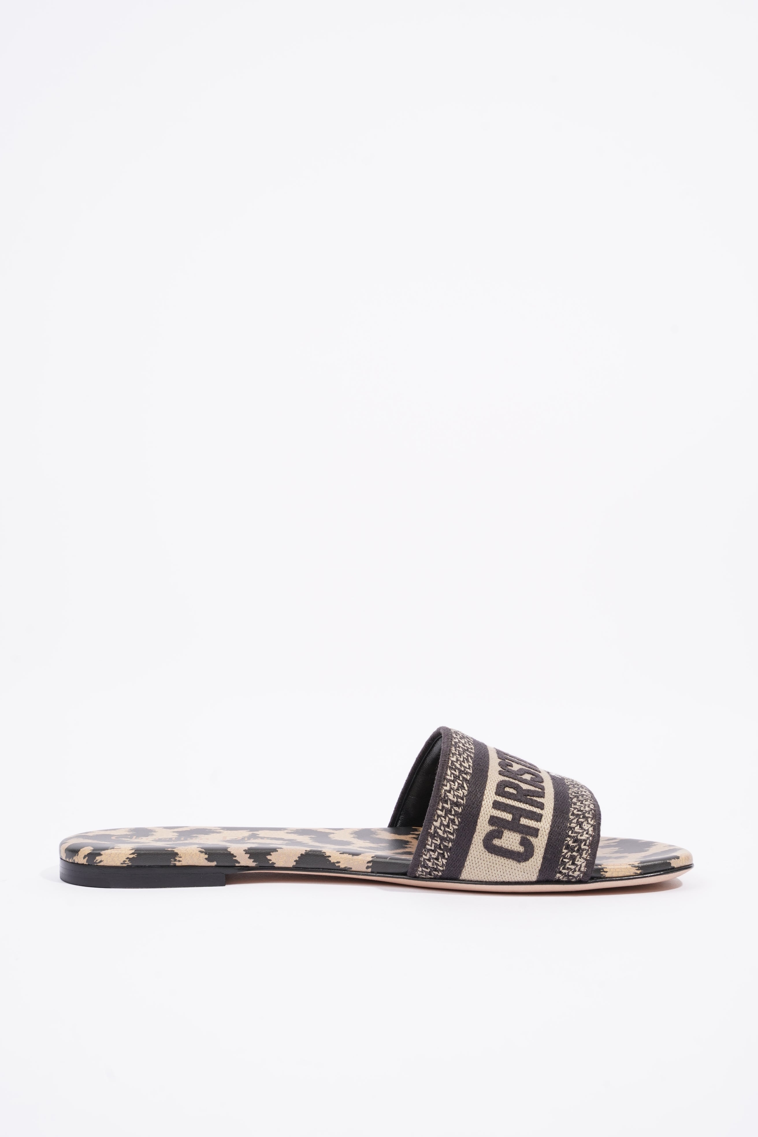 Christian Dior Womens Dway Slide Leopard Print EU 37.5 / UK 4.5