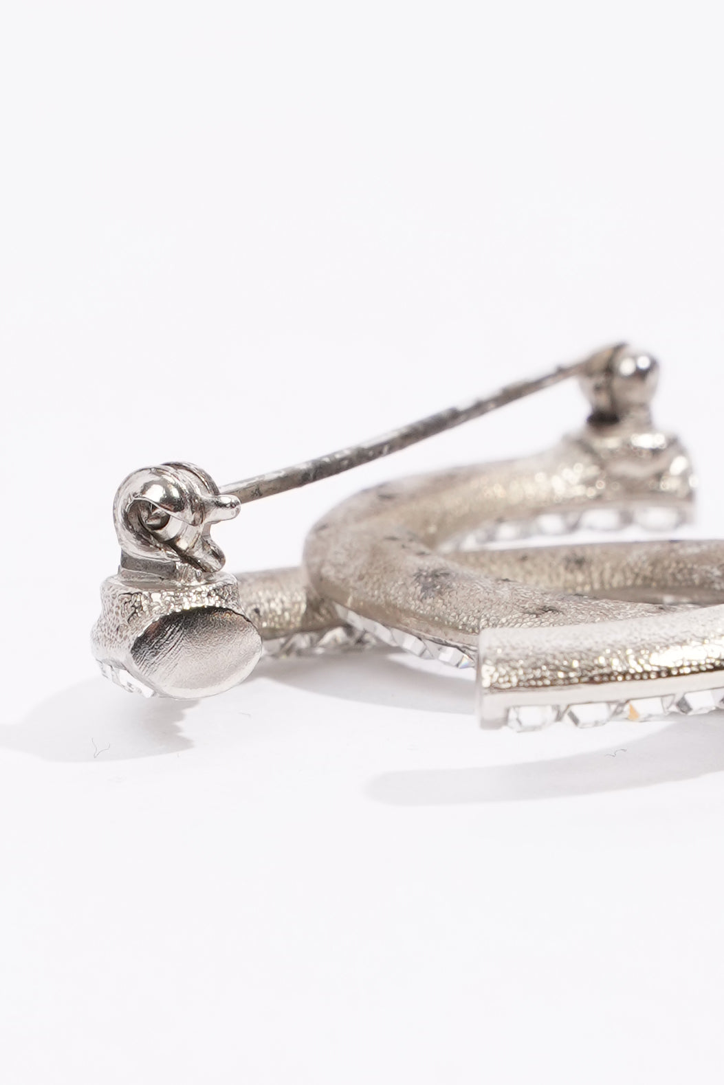 Chanel Womens CC Brooch Silver Finish Base Metal