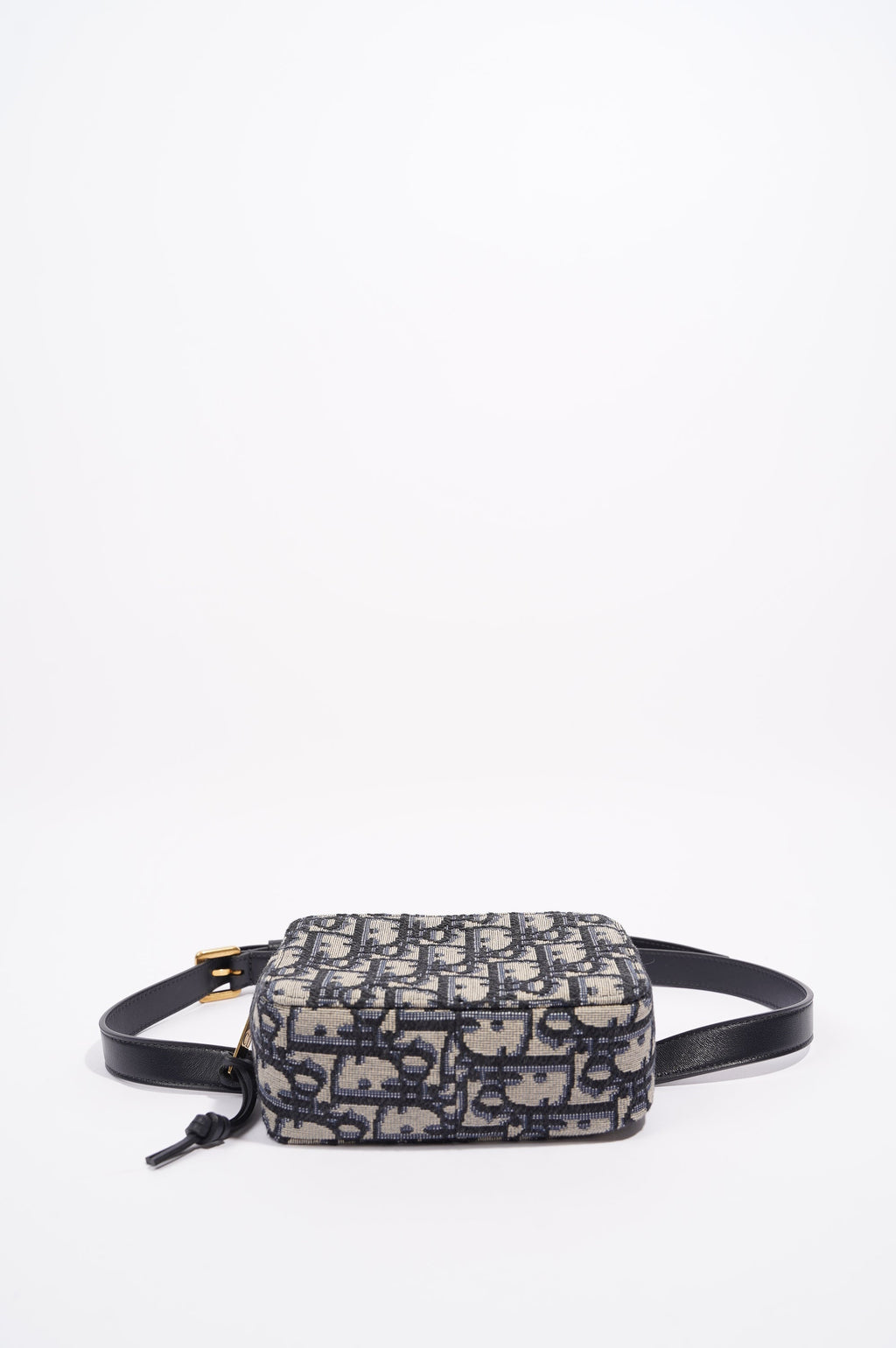 Christian Dior Womens Oblique Belt Pouch Blue / White Canvas