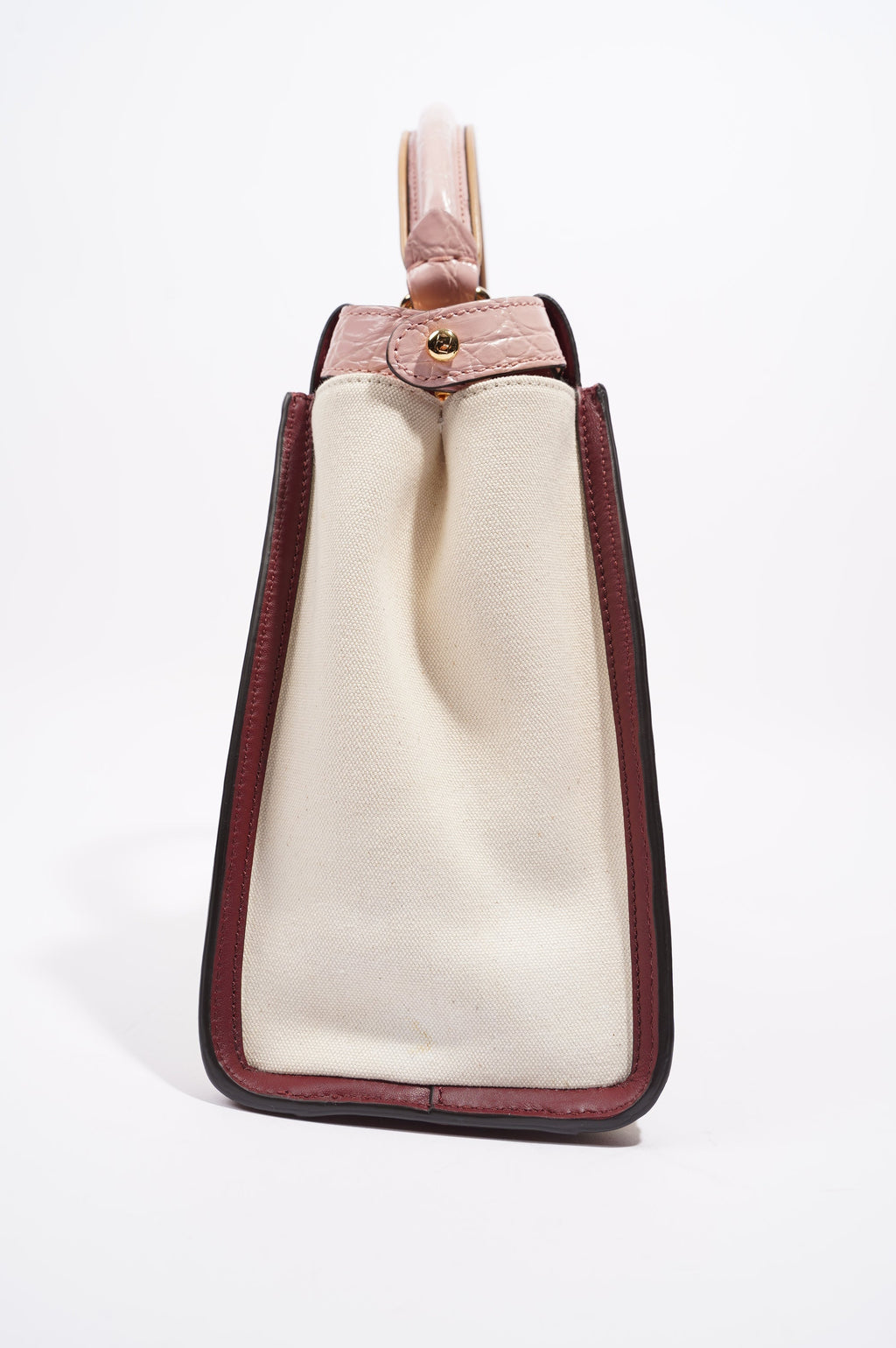 Fendi Womens Peekaboo Beige / Maroon Medium