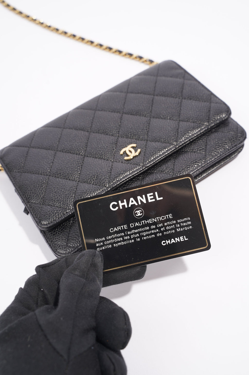 Chanel Womens Wallet On Chain Black Caviar