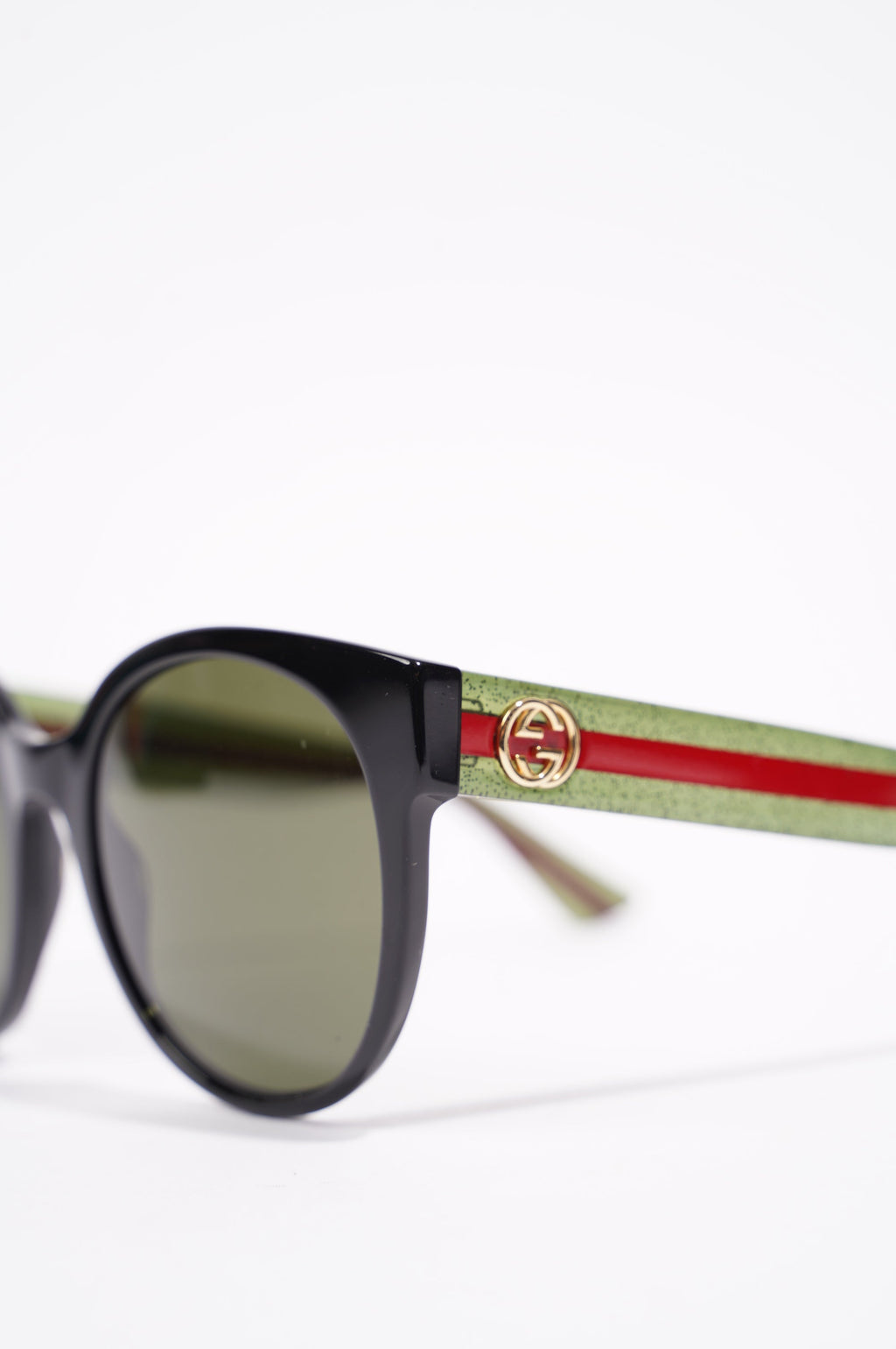 Gucci Womens GG0035S Sunglasses Black / Green / Red 140